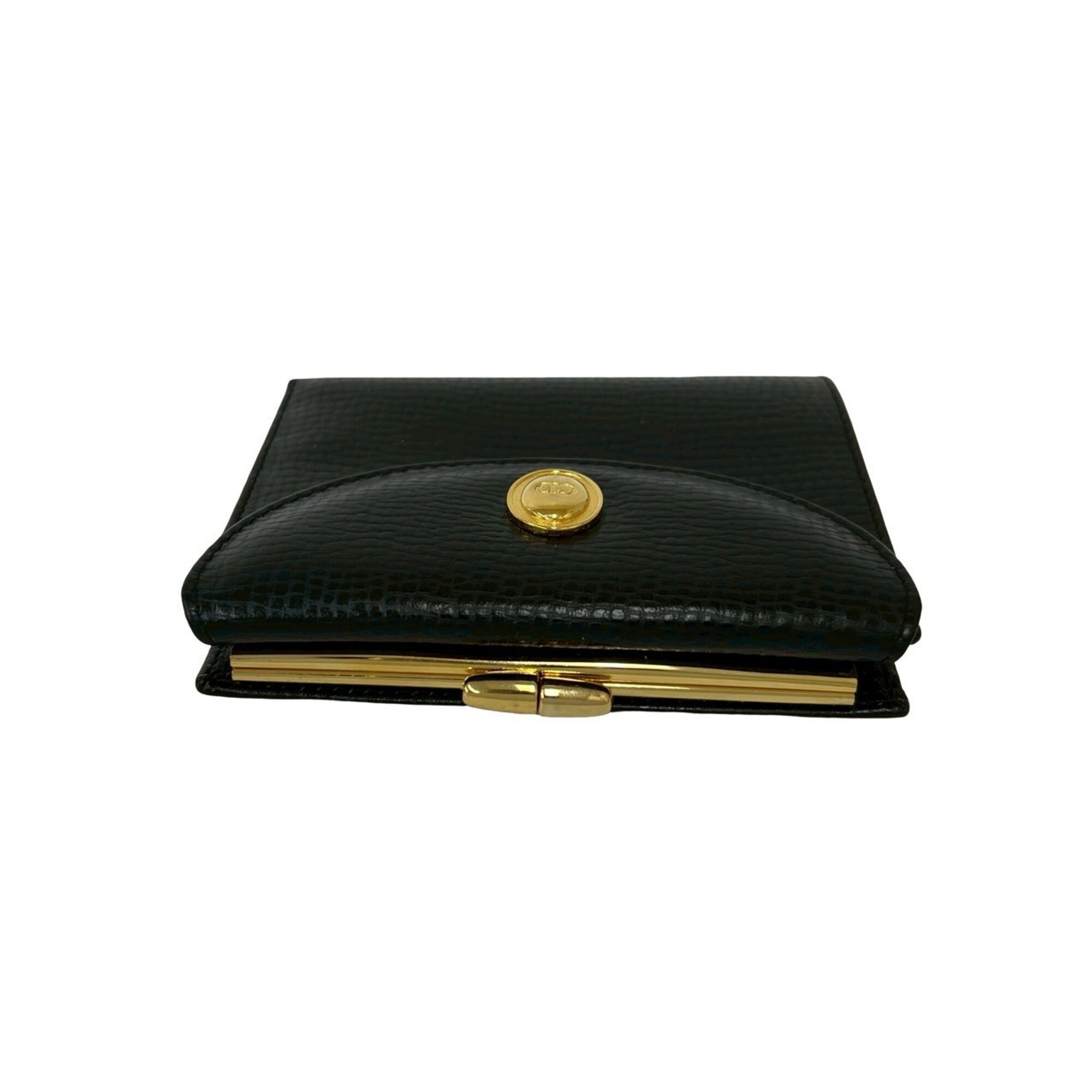 Christian Dior Black Leather Wallet (Tri-Fold) (Pre-Owned)