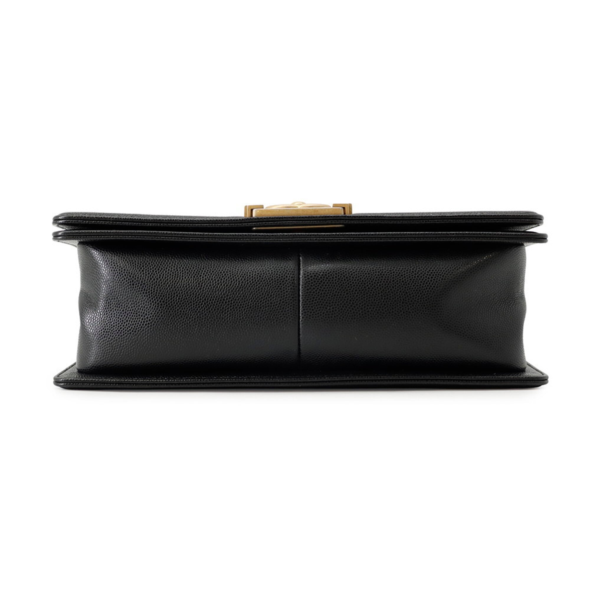Chanel Matelasse Black Grained Calfskin Handbag Shoulder Bag (Pre-Owned)