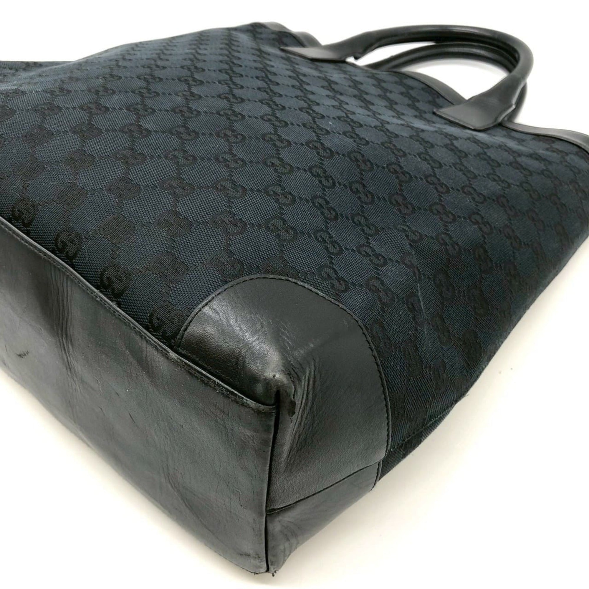 Gucci Gg Canvas Black Gg Canvas Handbag Tote Bag (Pre-Owned)