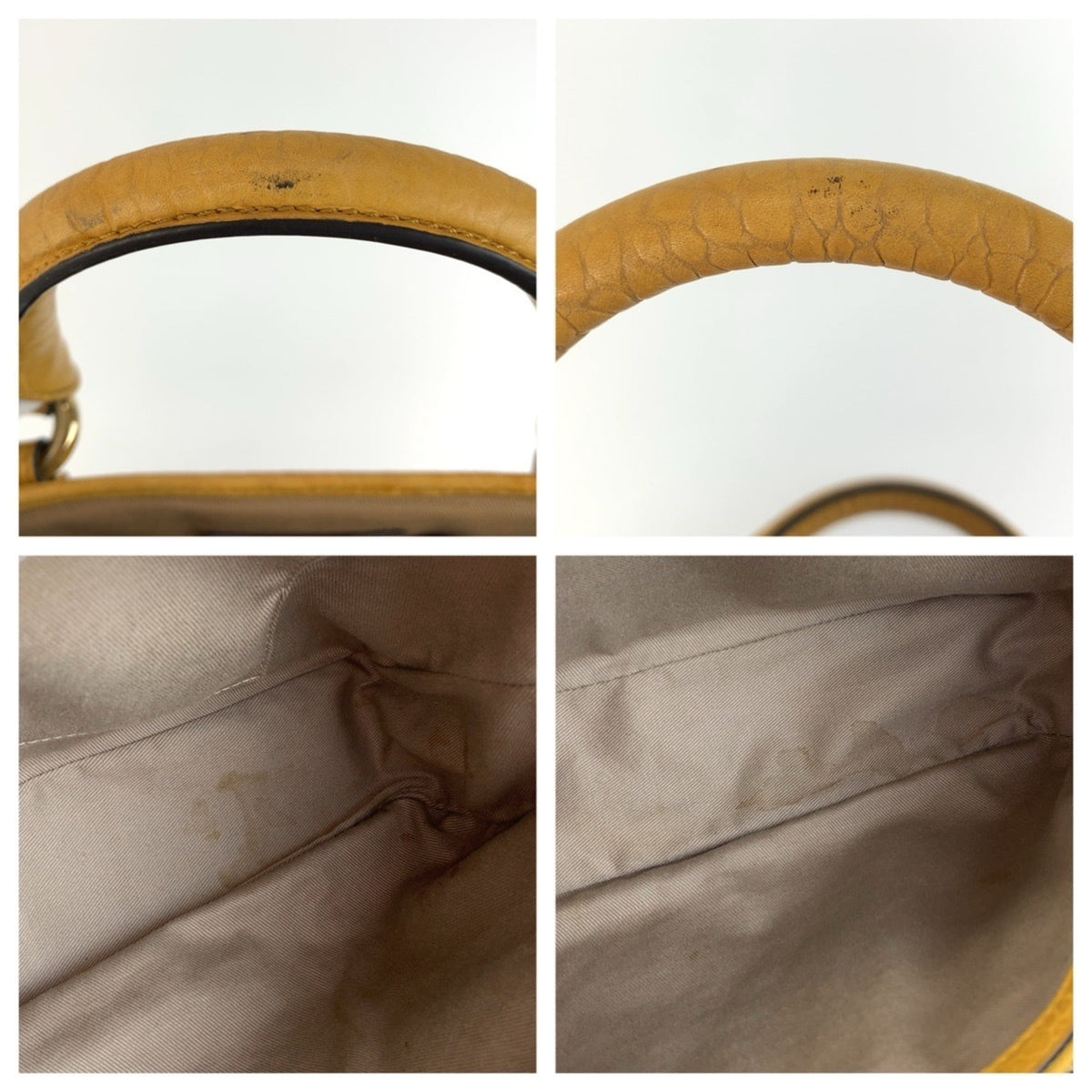 Celine Yellow Canvas Leather Handbag Tote Bag (Pre-Owned)