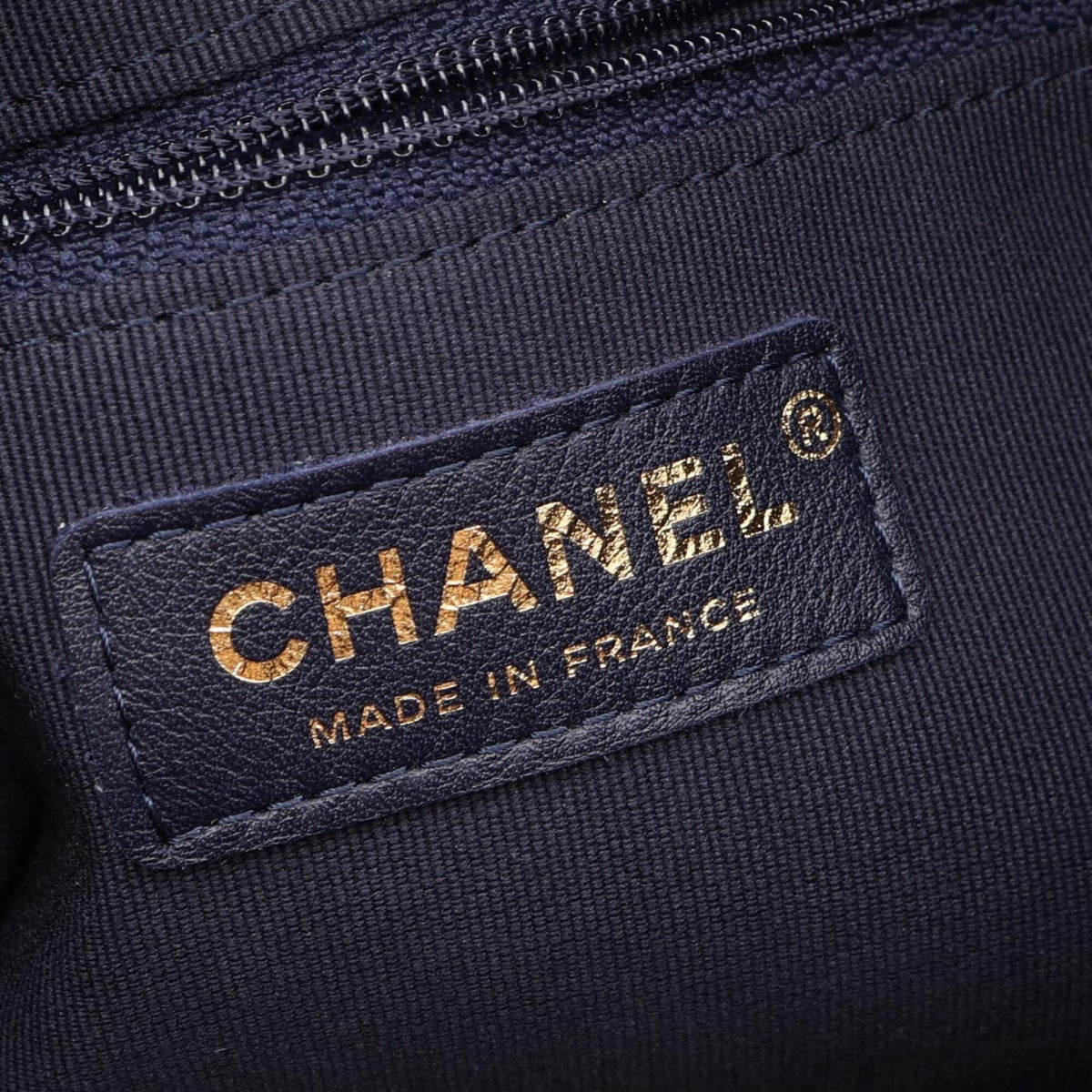 Chanel Navy Leather Handbag Shoulder Bag (Pre-Owned)