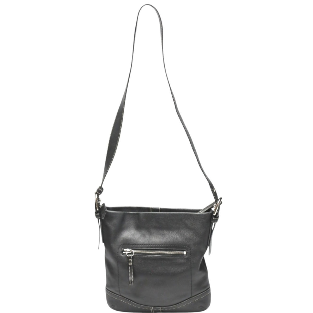 Coach Black Leather Shoulder Bag (Pre-Owned)