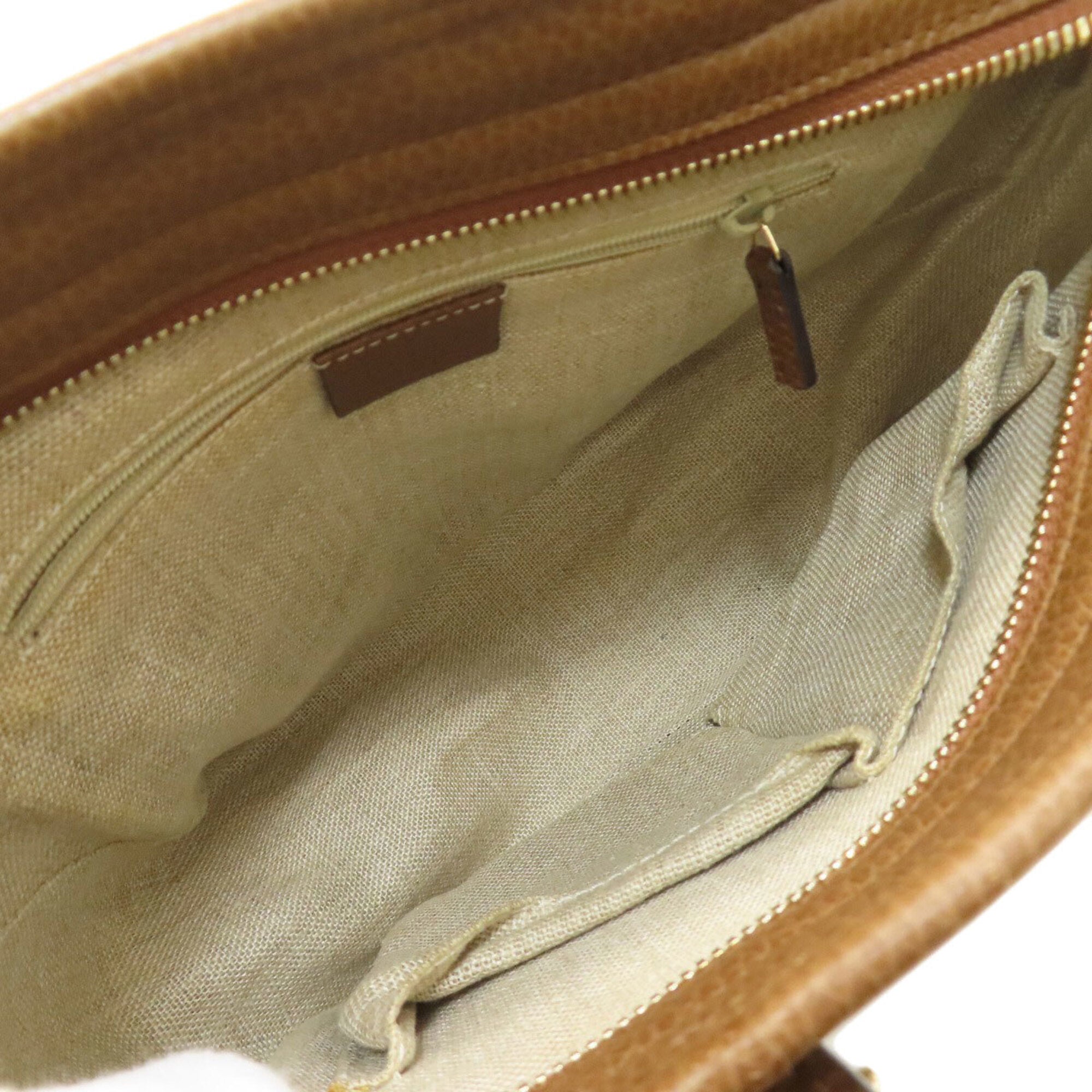 Gucci Brown Canvas Leather Handbag (Pre-Owned)