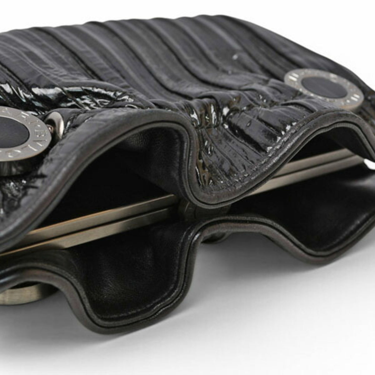 Bvlgari Black Patent Leather Clutch Bag (Pre-Owned)