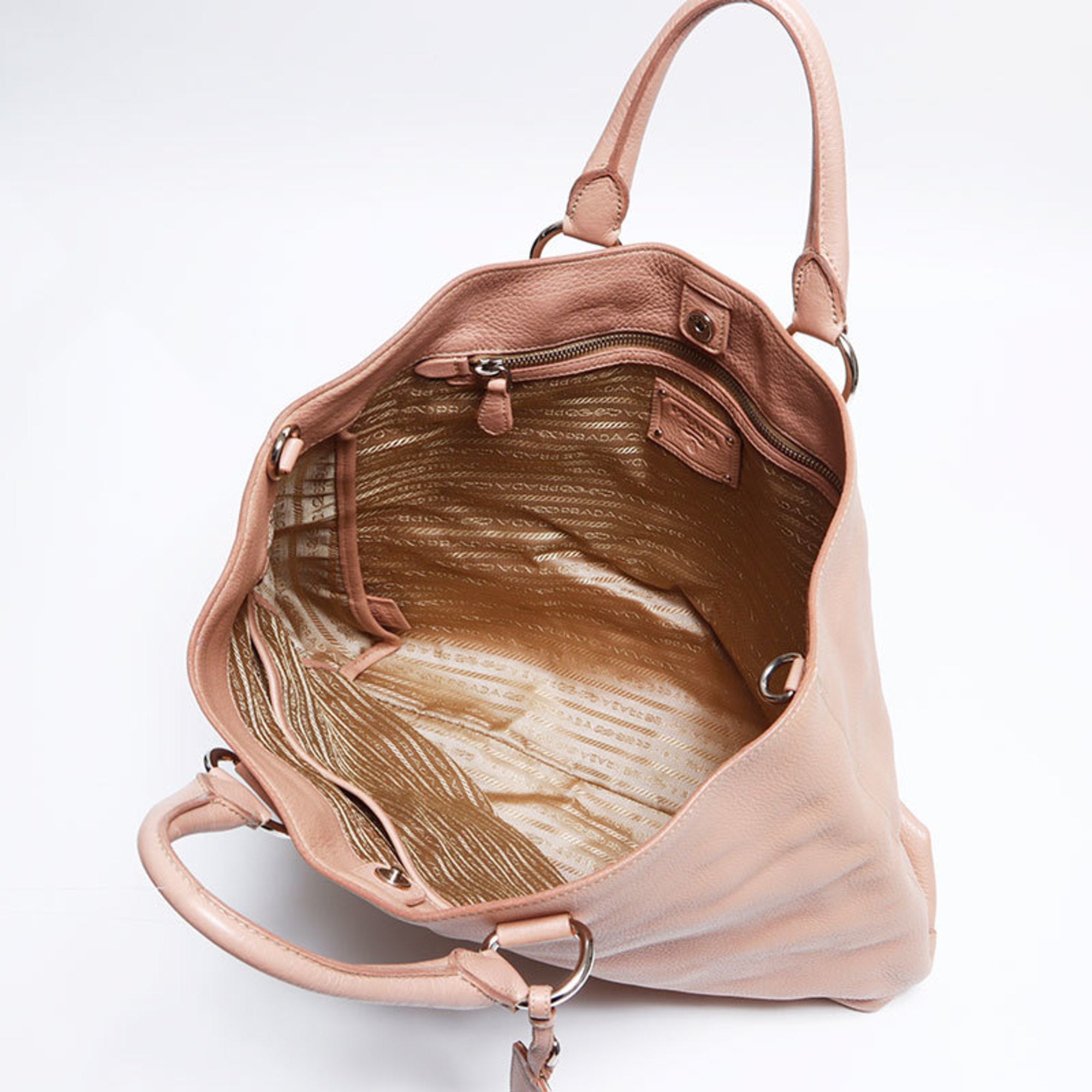 Prada Pink Leather Shoulder Bag (Pre-Owned)