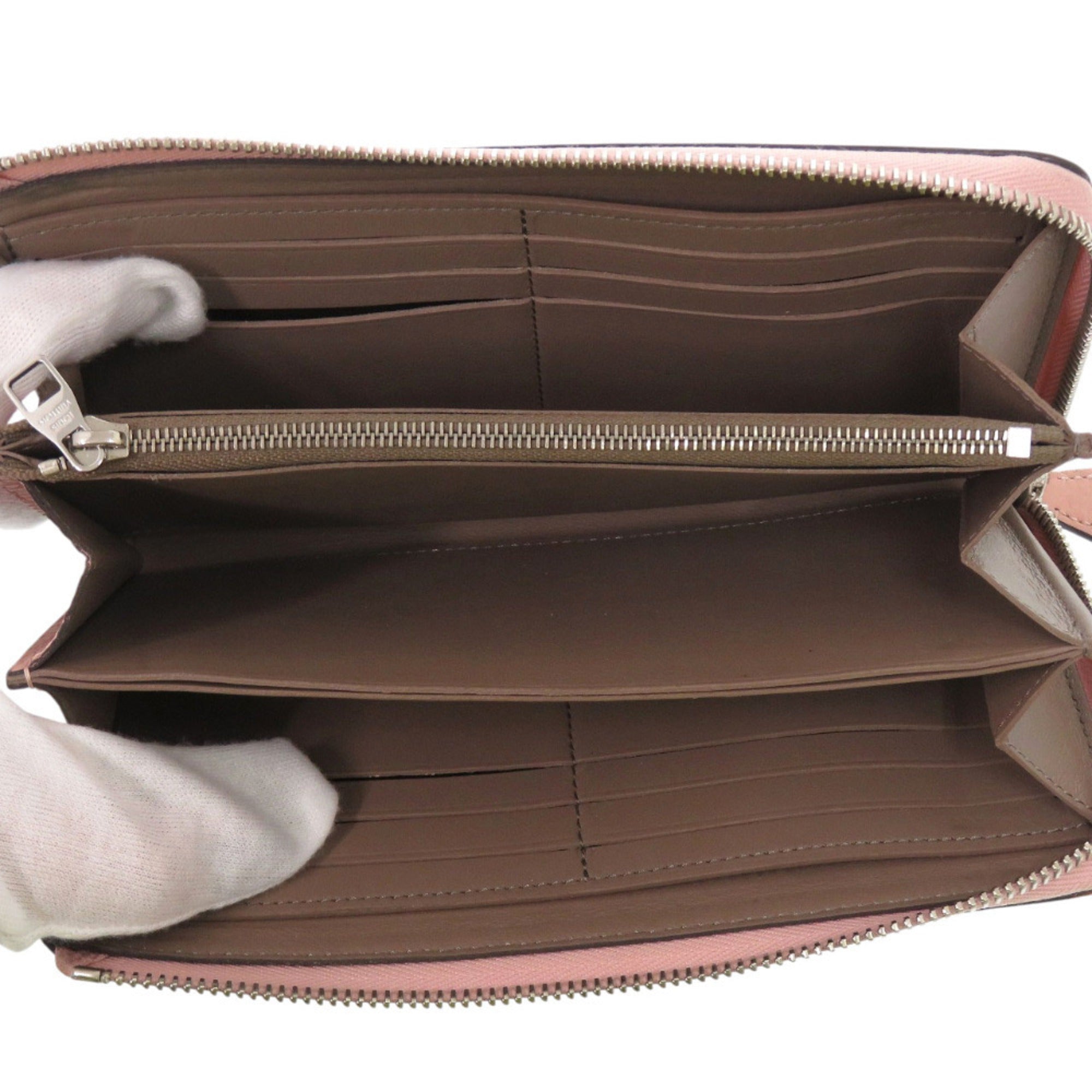 Louis Vuitton Magnolia Pink Leather Long Wallet (Bi-Fold) (Pre-Owned)