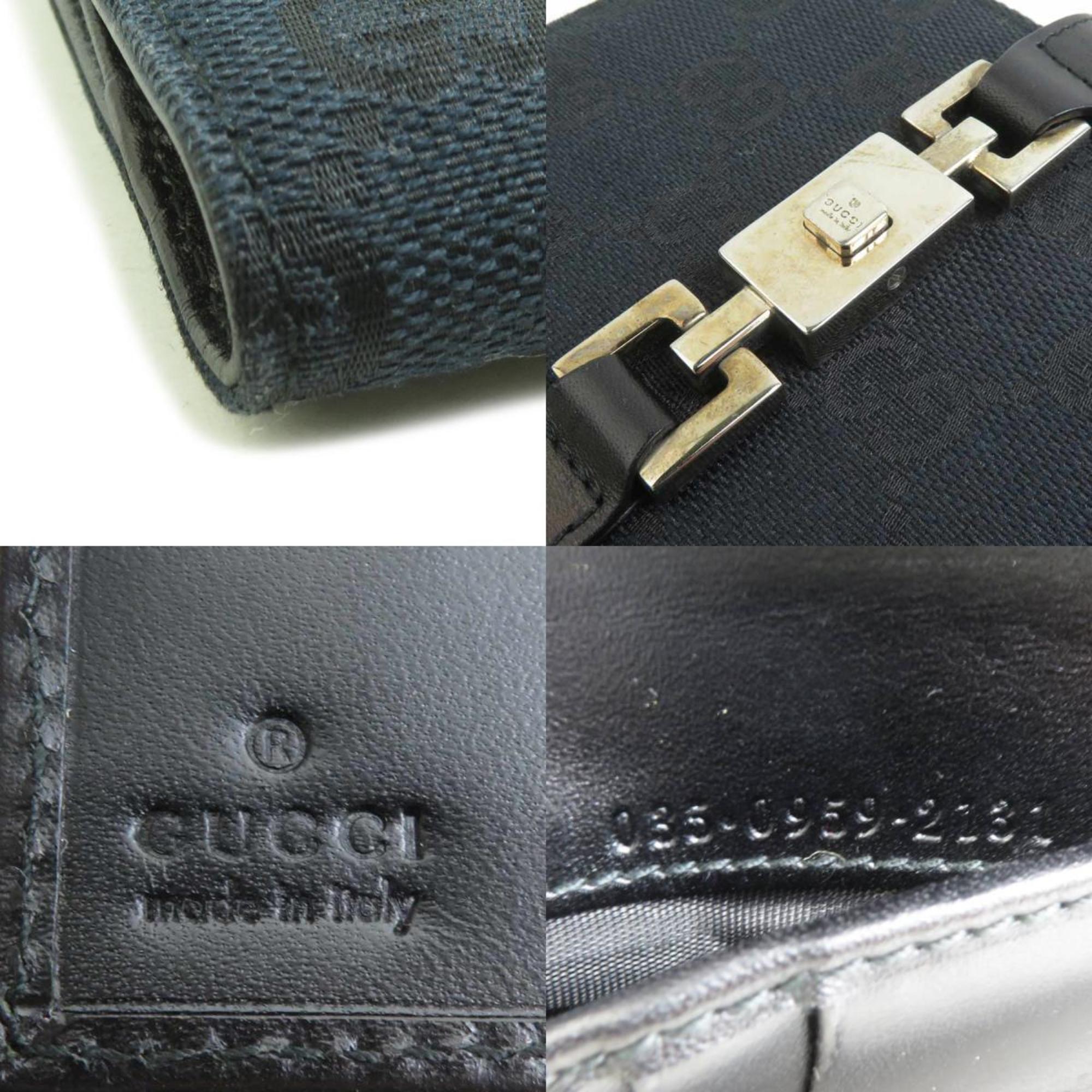 Gucci Black Gg Canvas Leather Wallet (Bi-Fold) (Pre-Owned)