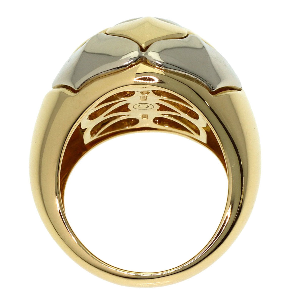 Bvlgari Yellow Gold (18K) White Gold (18K) Band Ring (Pre-Owned)