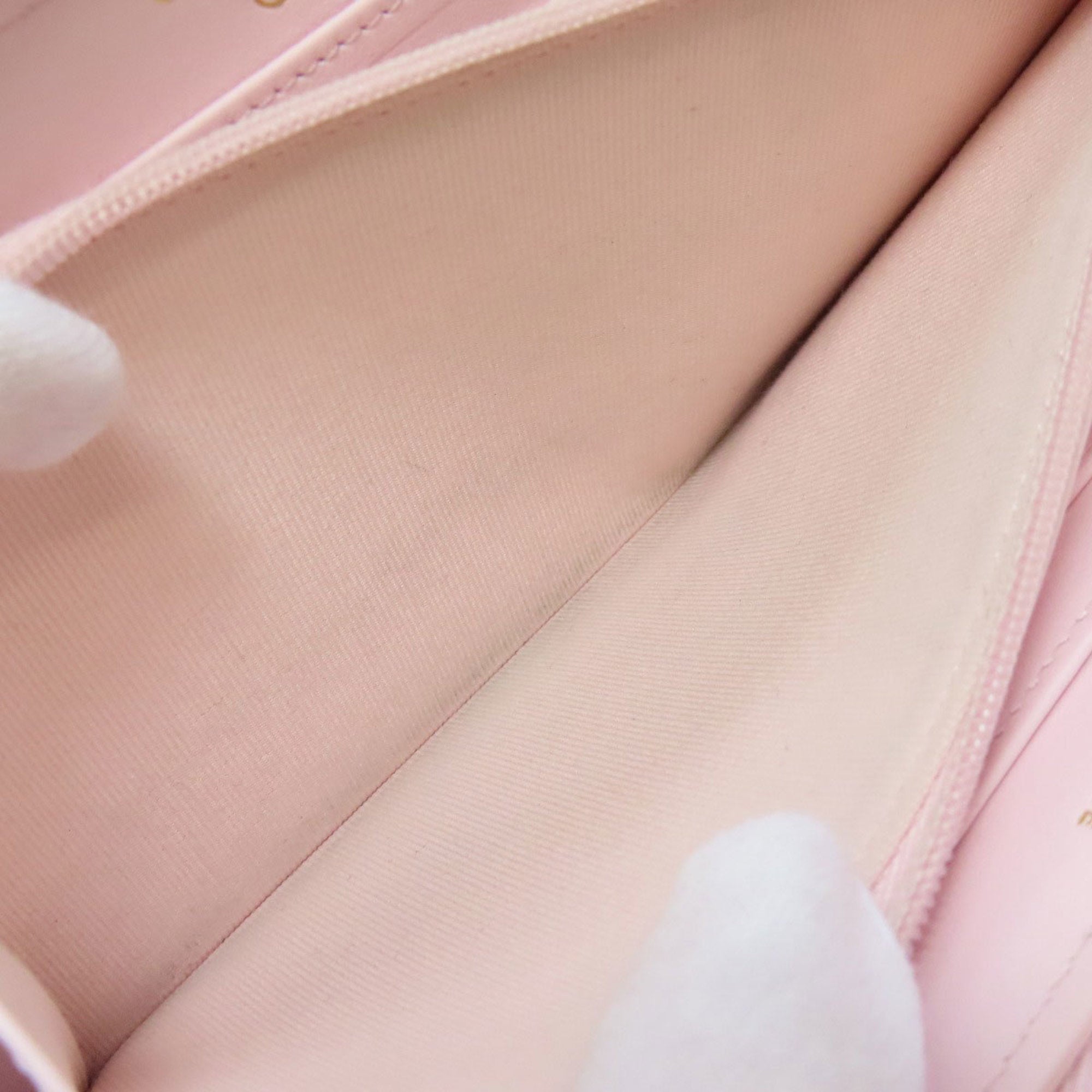 Chanel Pink Leather Long Wallet (Bi-Fold) (Pre-Owned)