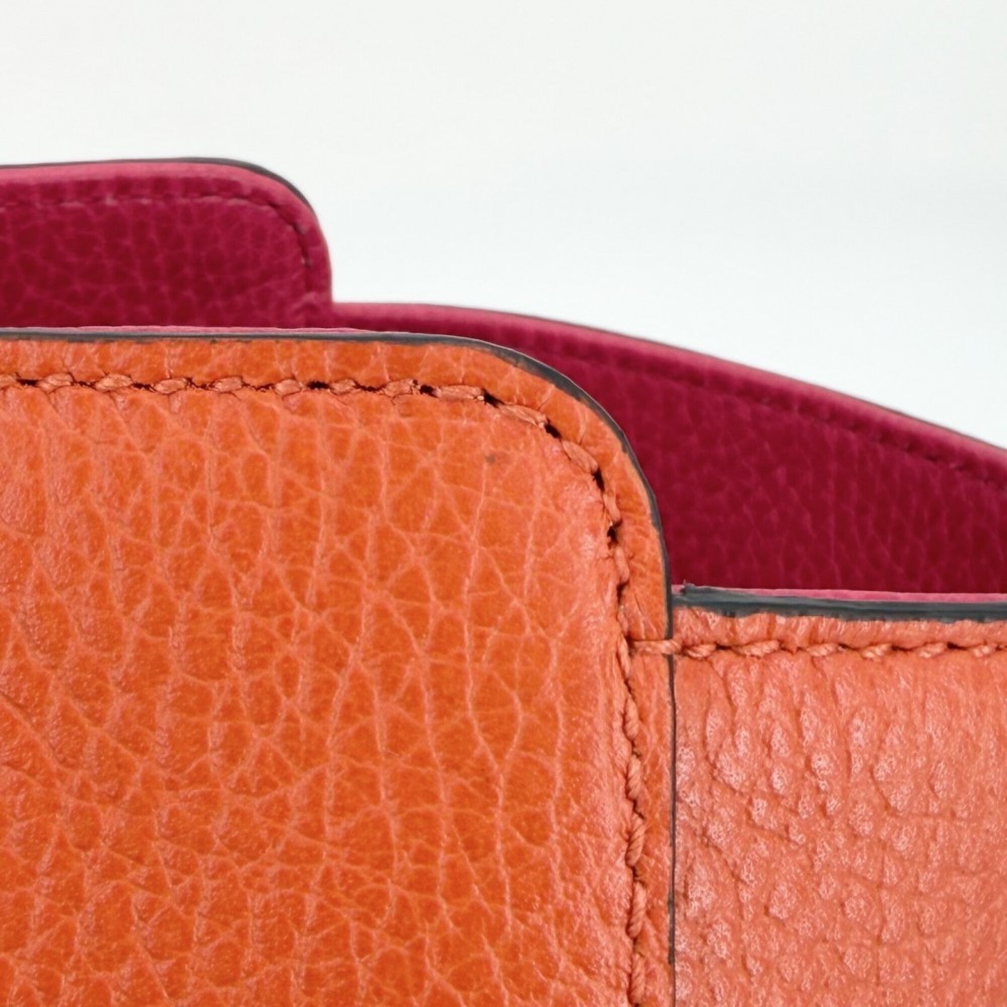 Gucci Orange Pink Leather Handbag Tote Bag (Pre-Owned)
