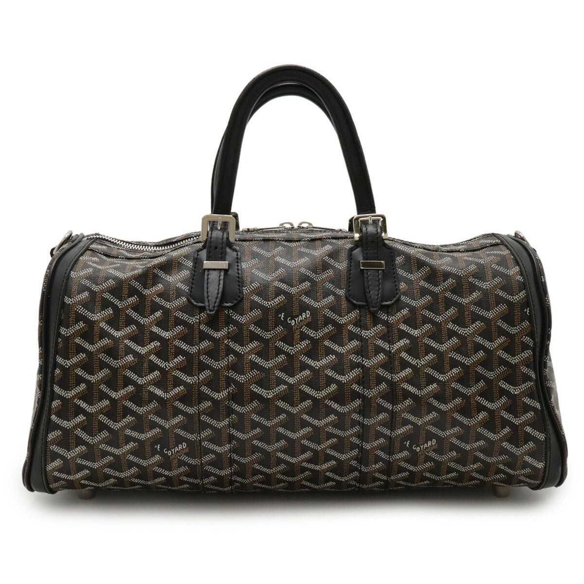 Goyard Black Brown White Coated Canvas Leather Handbag (Pre-Owned)