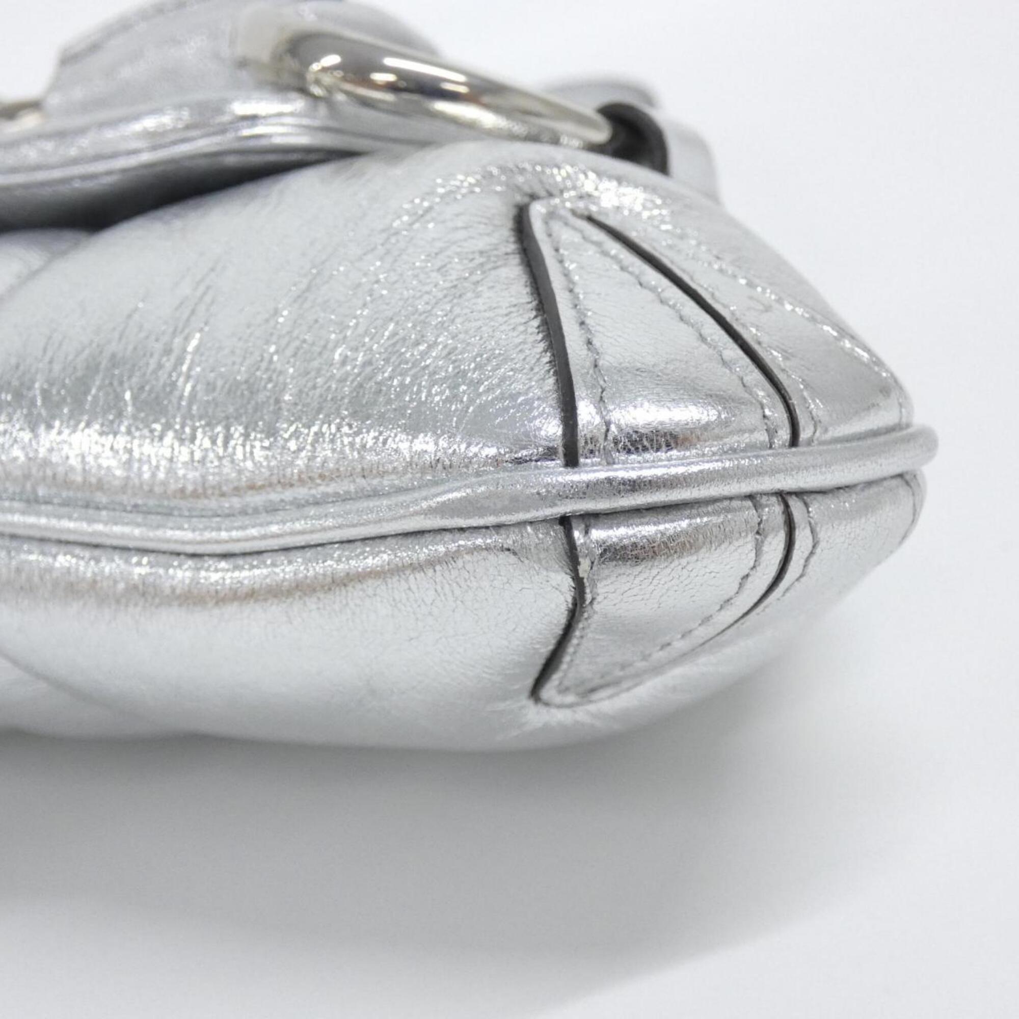 Gucci Silver Leather Shoulder Bag (Pre-Owned)