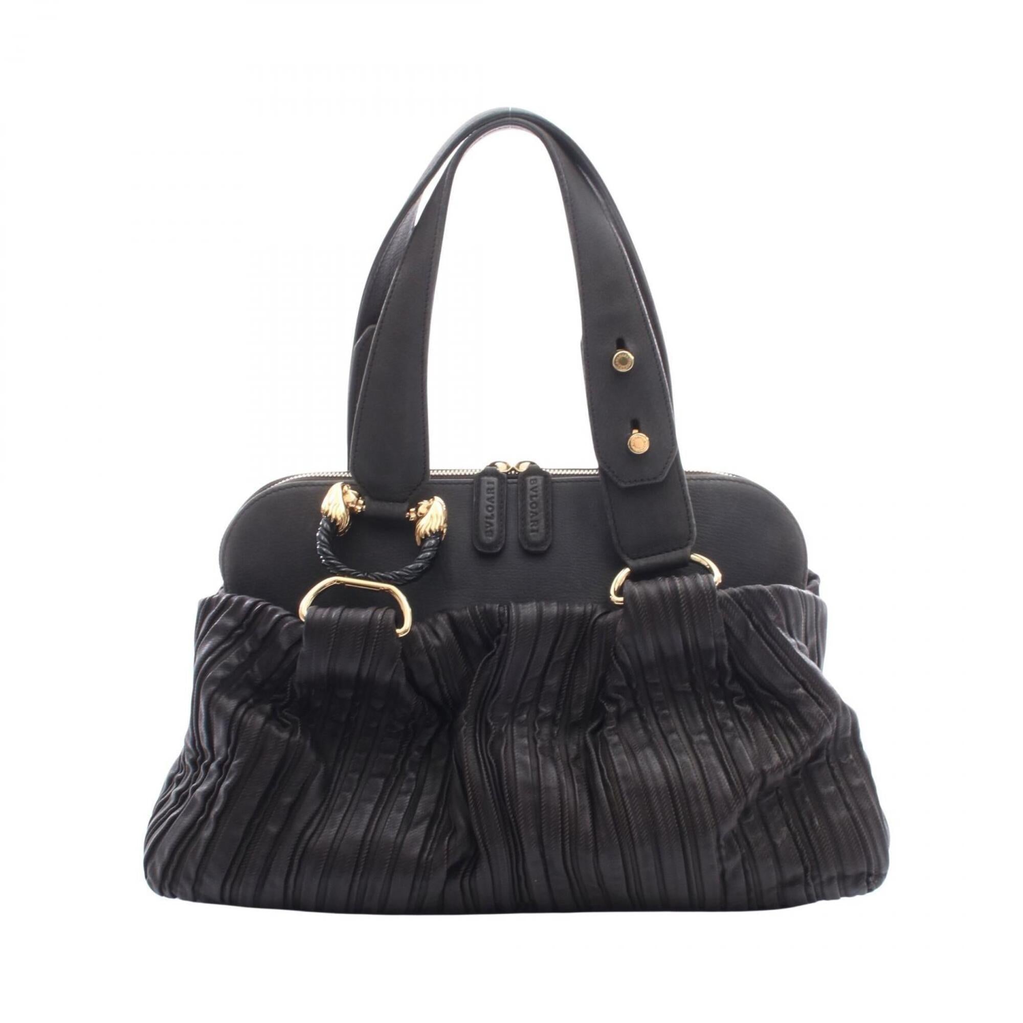 Bvlgari Brown Green Leather Handbag (Pre-Owned)