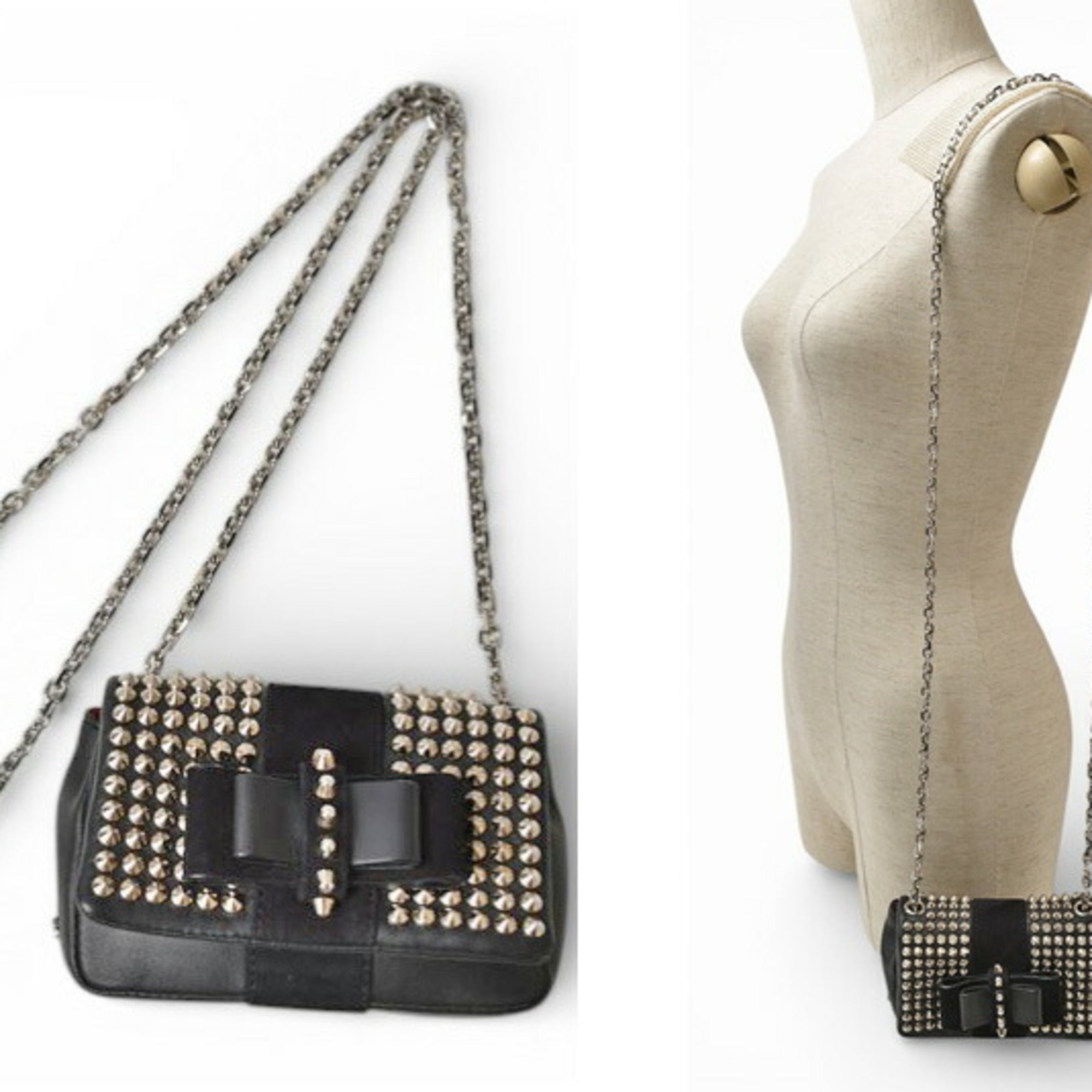 Christian Louboutin Black Leather Shoulder Bag (Pre-Owned)