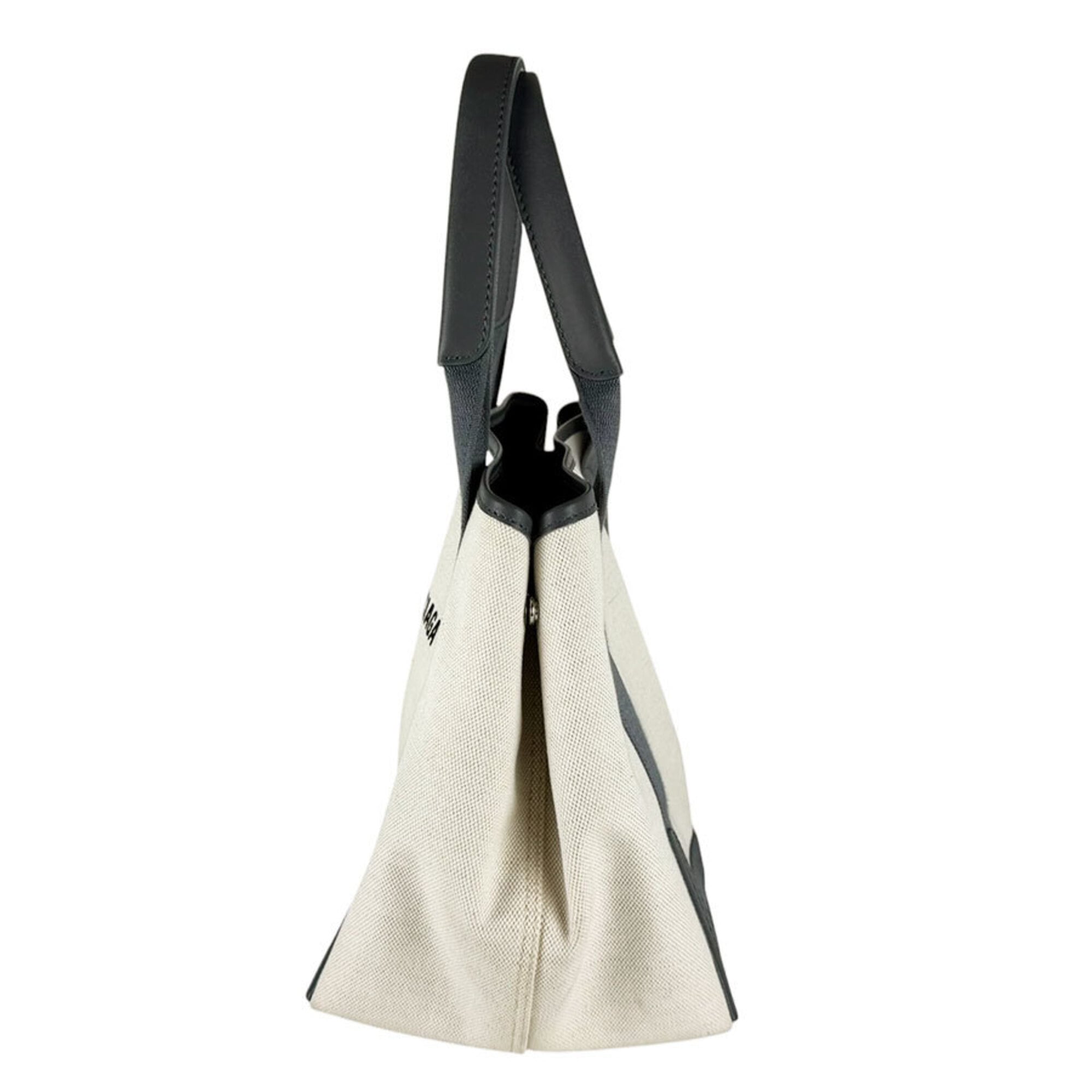 Balenciaga Gray Ivory Canvas Leather Handbag (Pre-Owned)