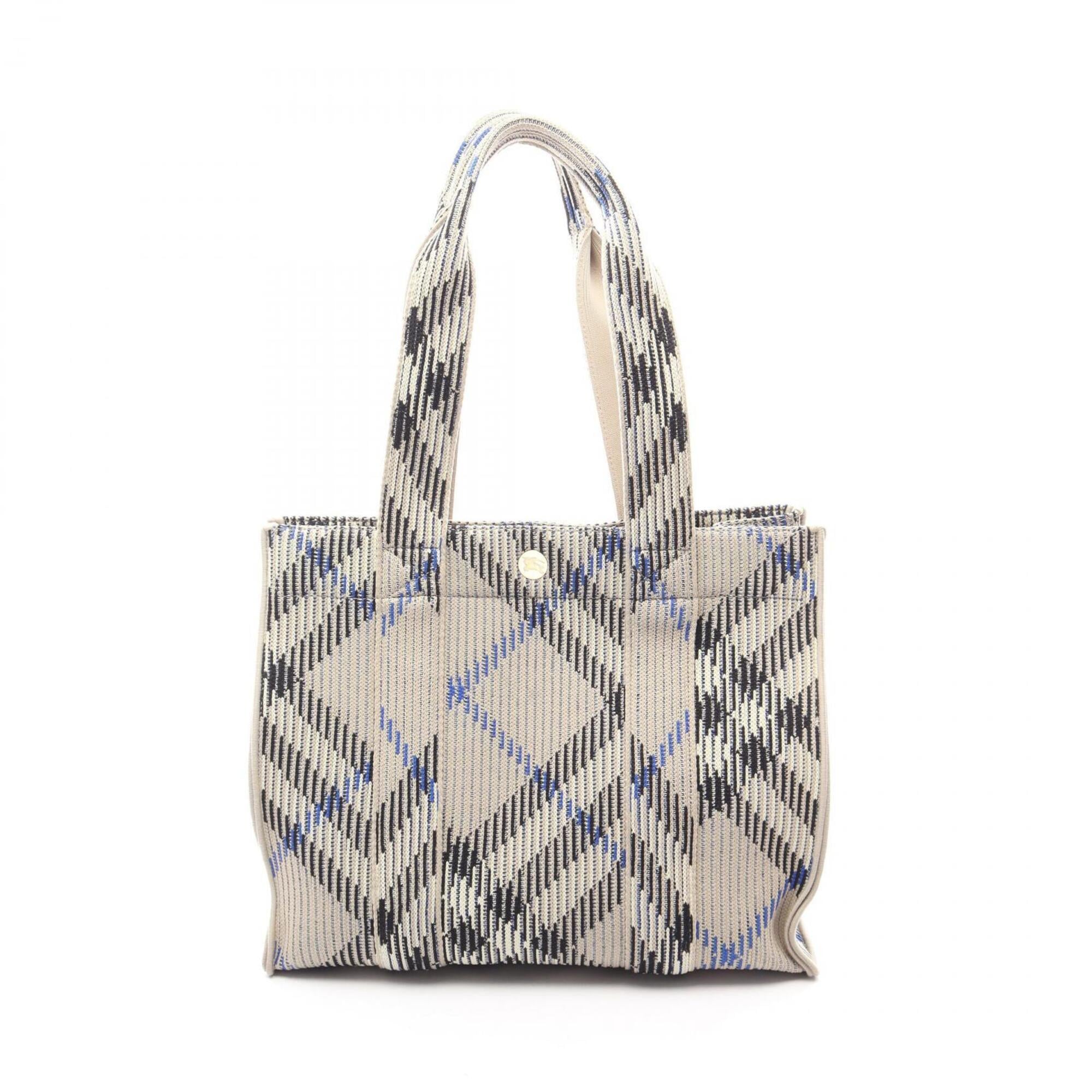Burberry Gray Multi-Color Fabric Handbag Tote Bag (Pre-Owned)
