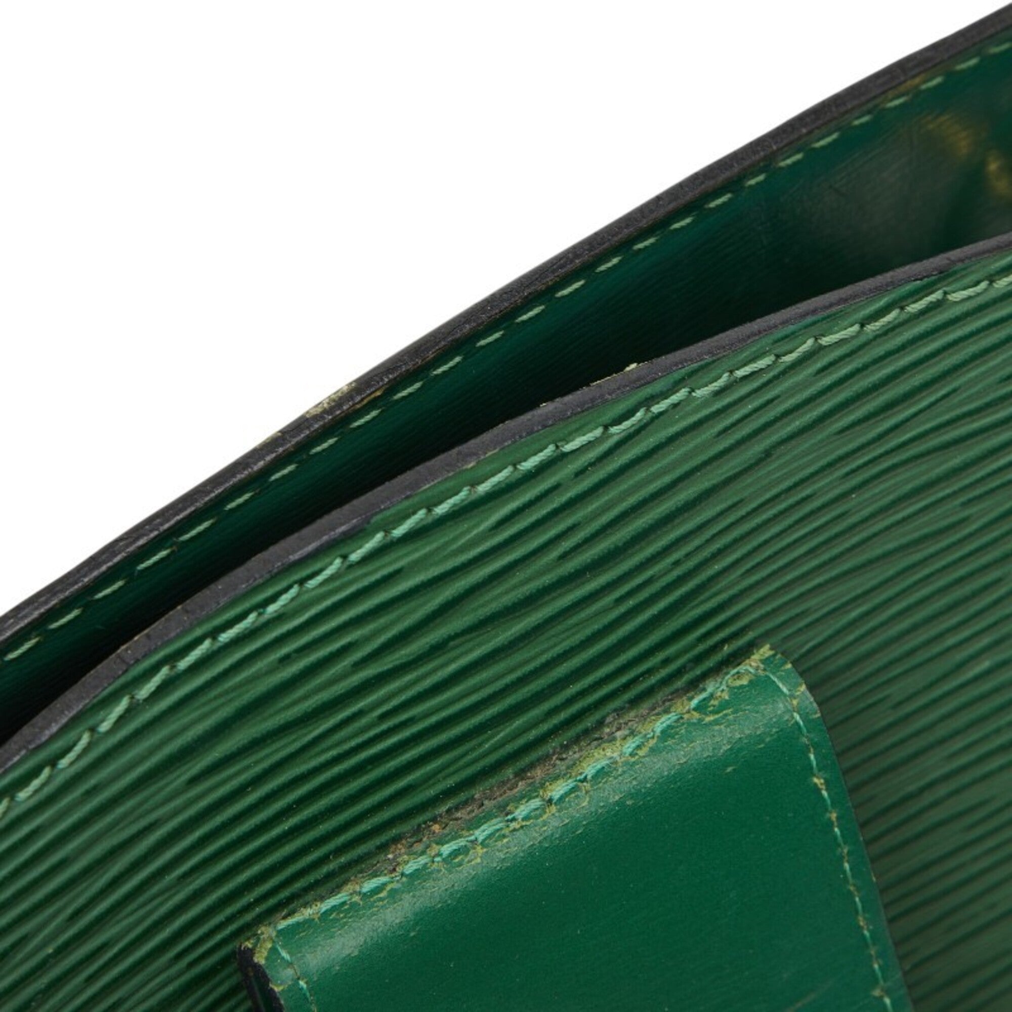 Louis Vuitton Borneo Green Leather Shoulder Bag (Pre-Owned)