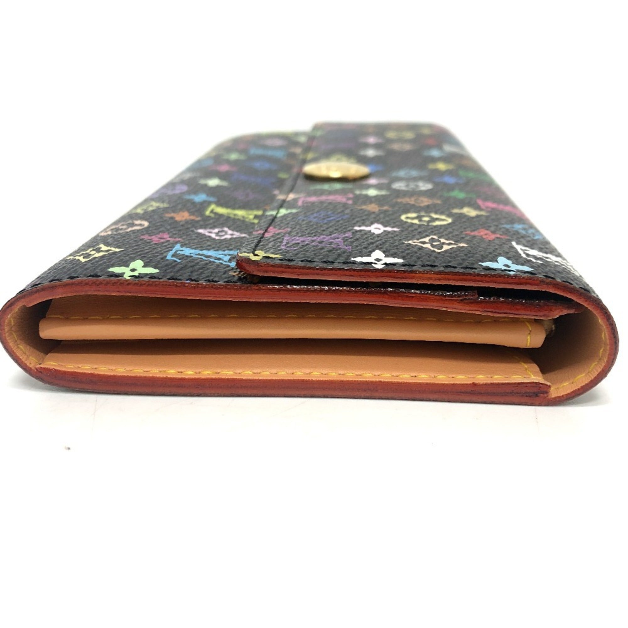Louis Vuitton Black Monogram Multicolore Long Wallet (Bi-Fold) (Pre-Owned)