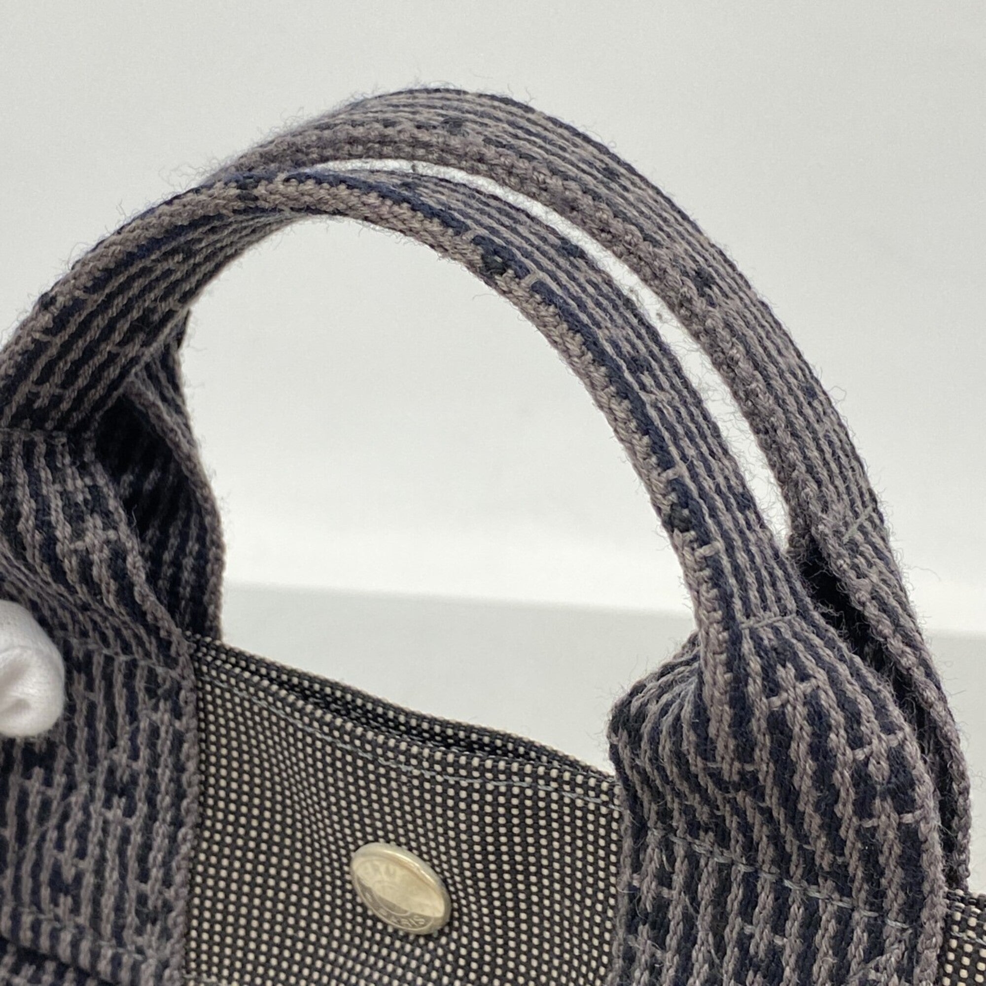 Hermes Gray Canvas Handbag (Pre-Owned)