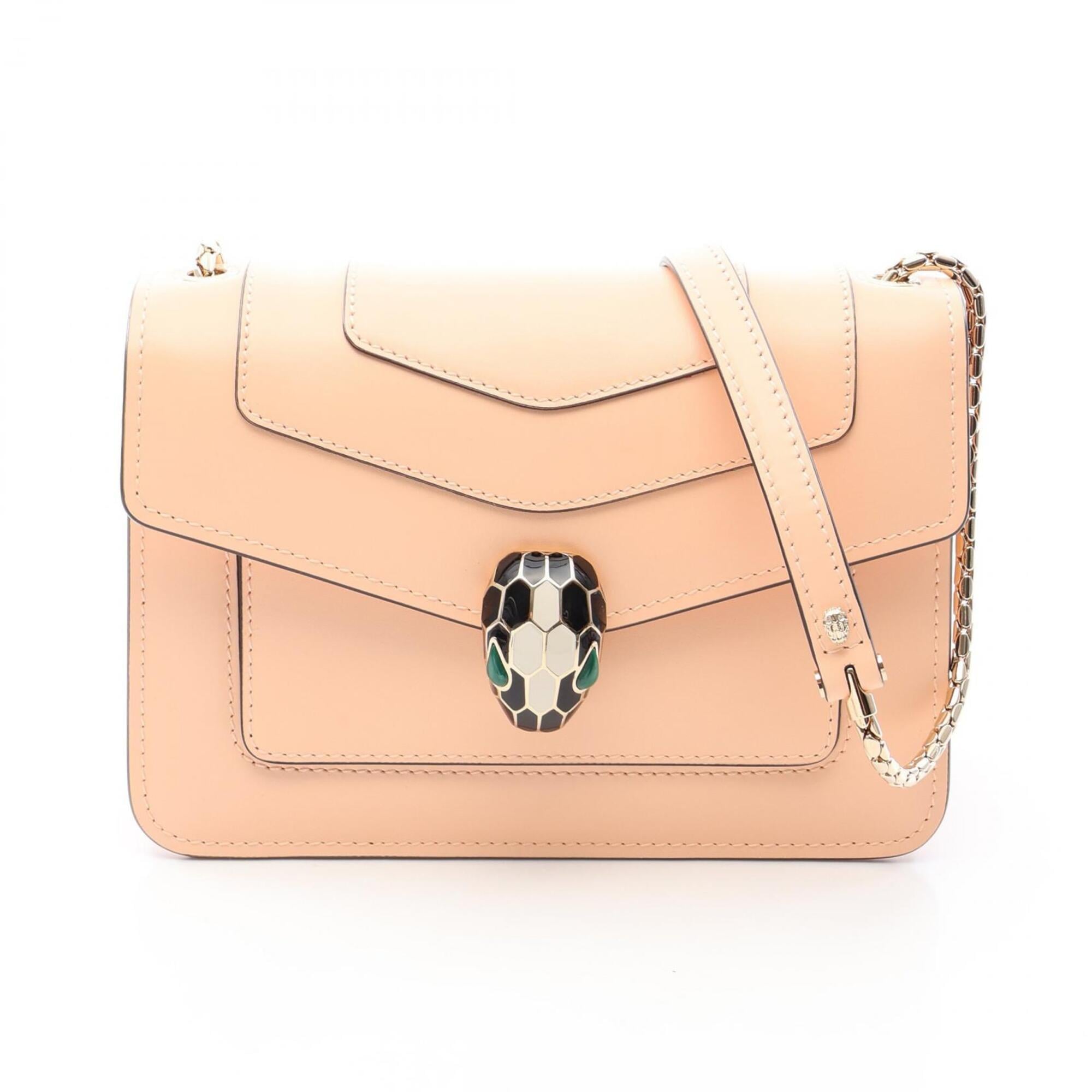 Bvlgari Beige Leather Handbag Shoulder Bag (Pre-Owned)
