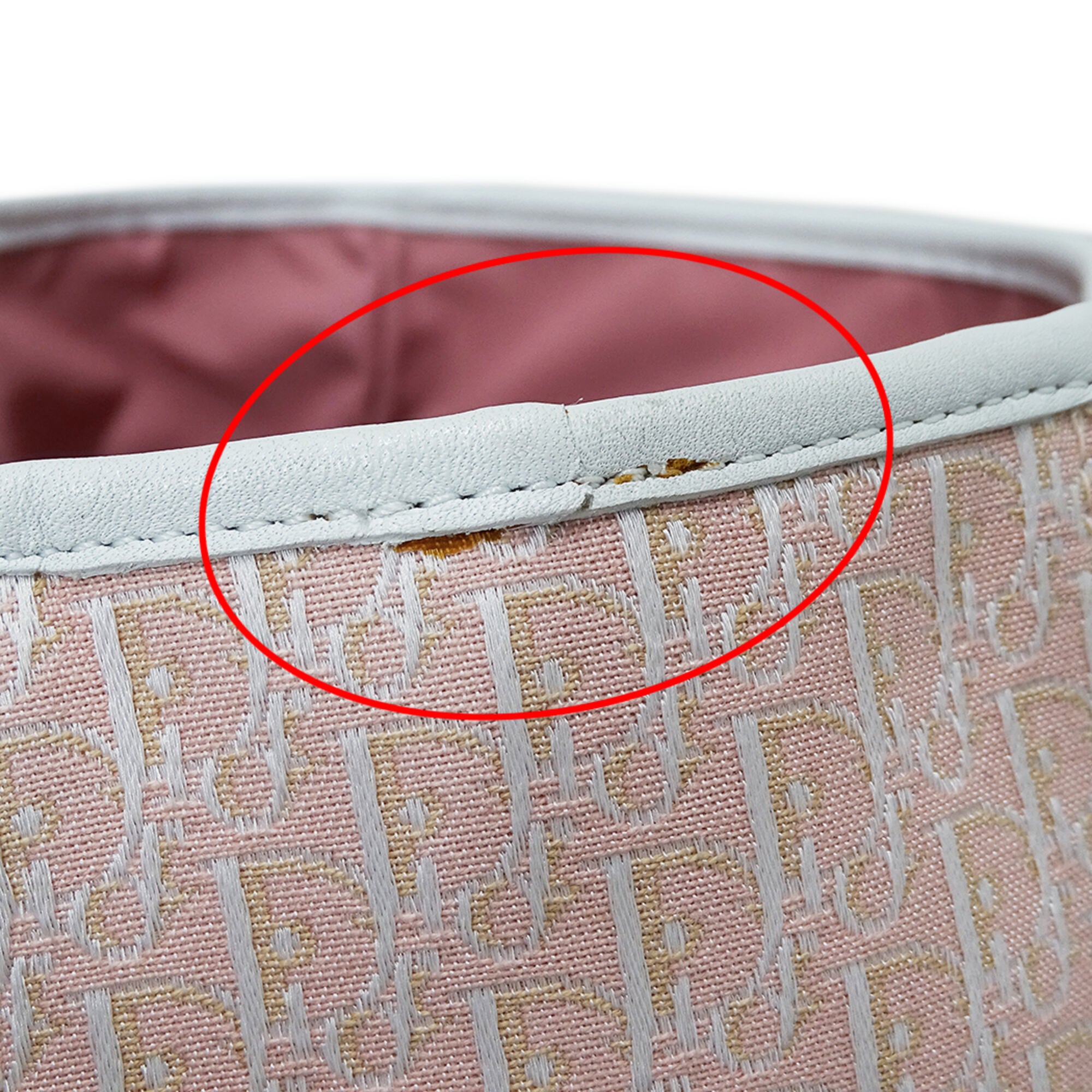 Christian Dior Pink White Canvas Handbag Tote Bag (Pre-Owned)