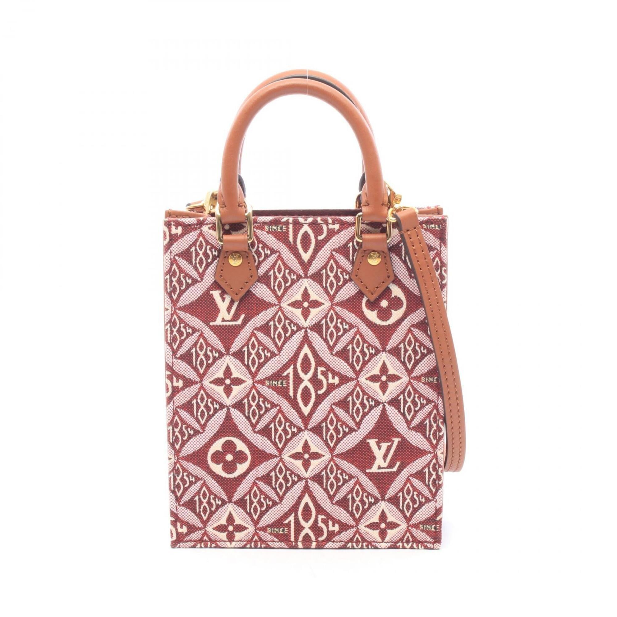 Louis Vuitton Bordeaux Brown Monogram Canvas Leather Handbag (Pre-Owned)