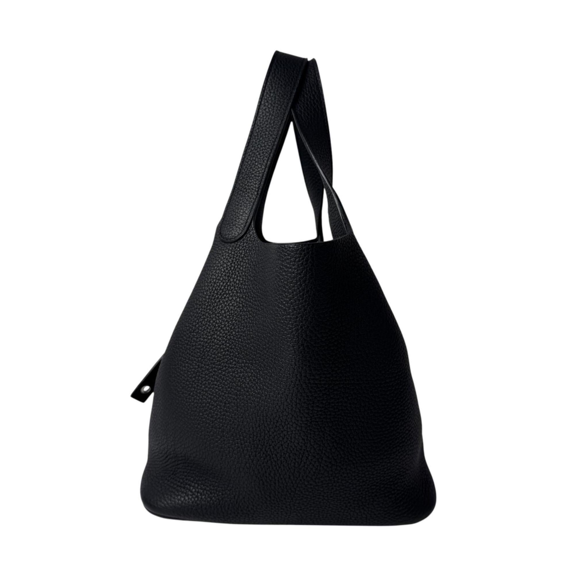 Hermes Noir Taurillon Clemence Leather Handbag (Pre-Owned)