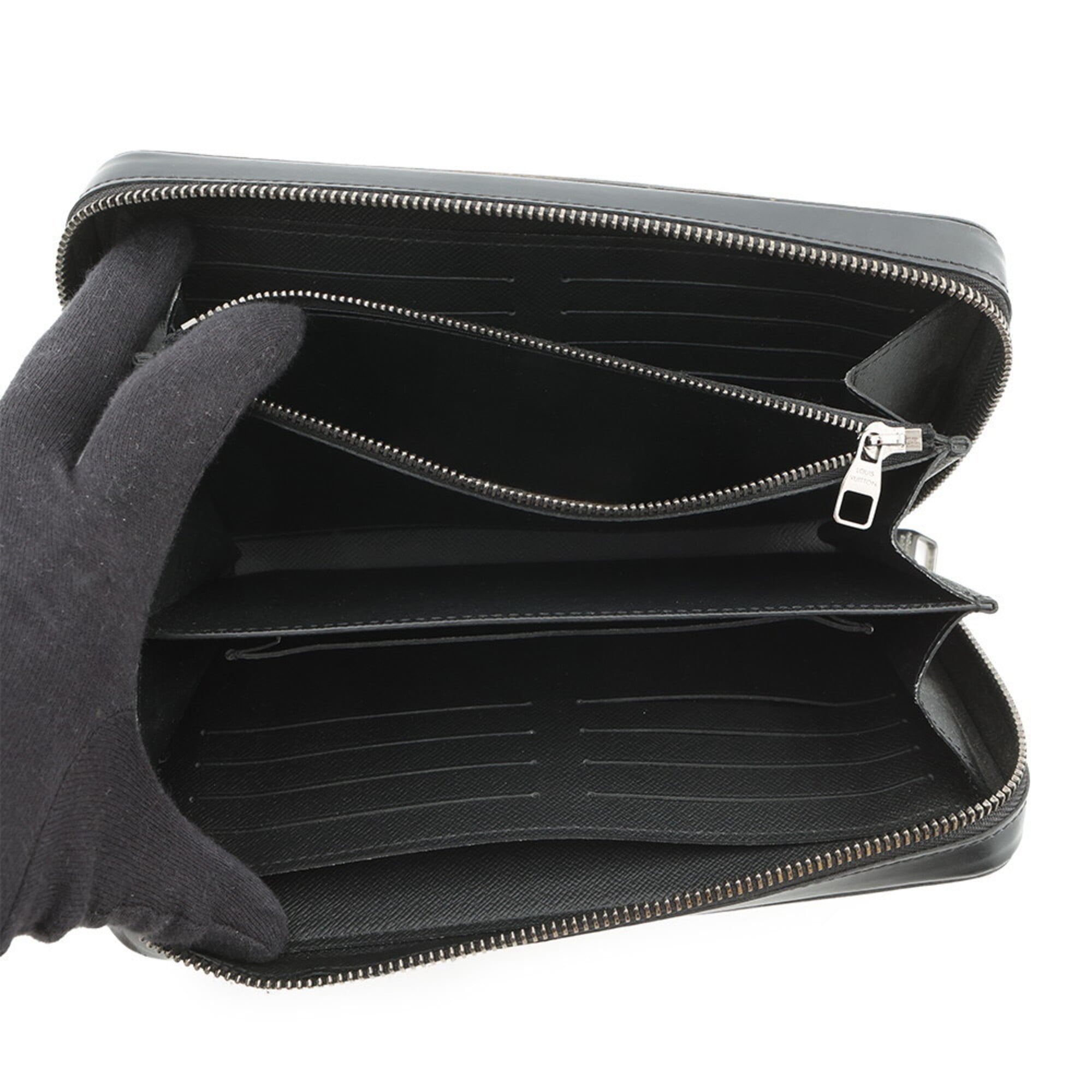 Louis Vuitton Monogram Eclipse Black Noir Monogram Eclipse Long Wallet (Bi-Fold) (Pre-Owned)