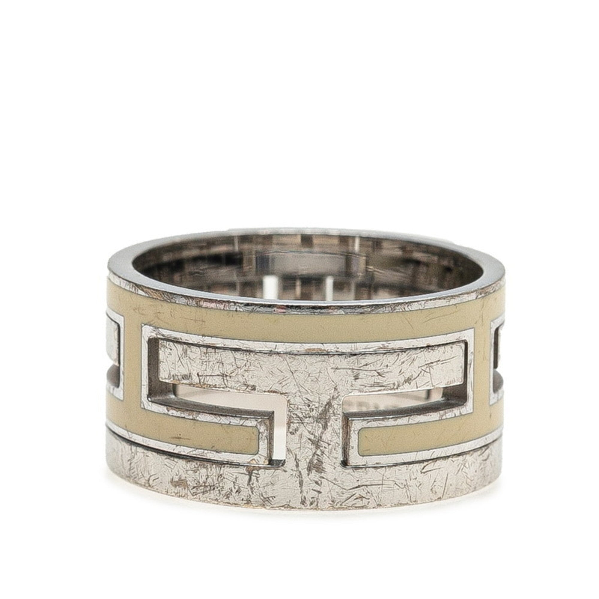 Hermes Silver Silver 925 Band Ring (Pre-Owned)