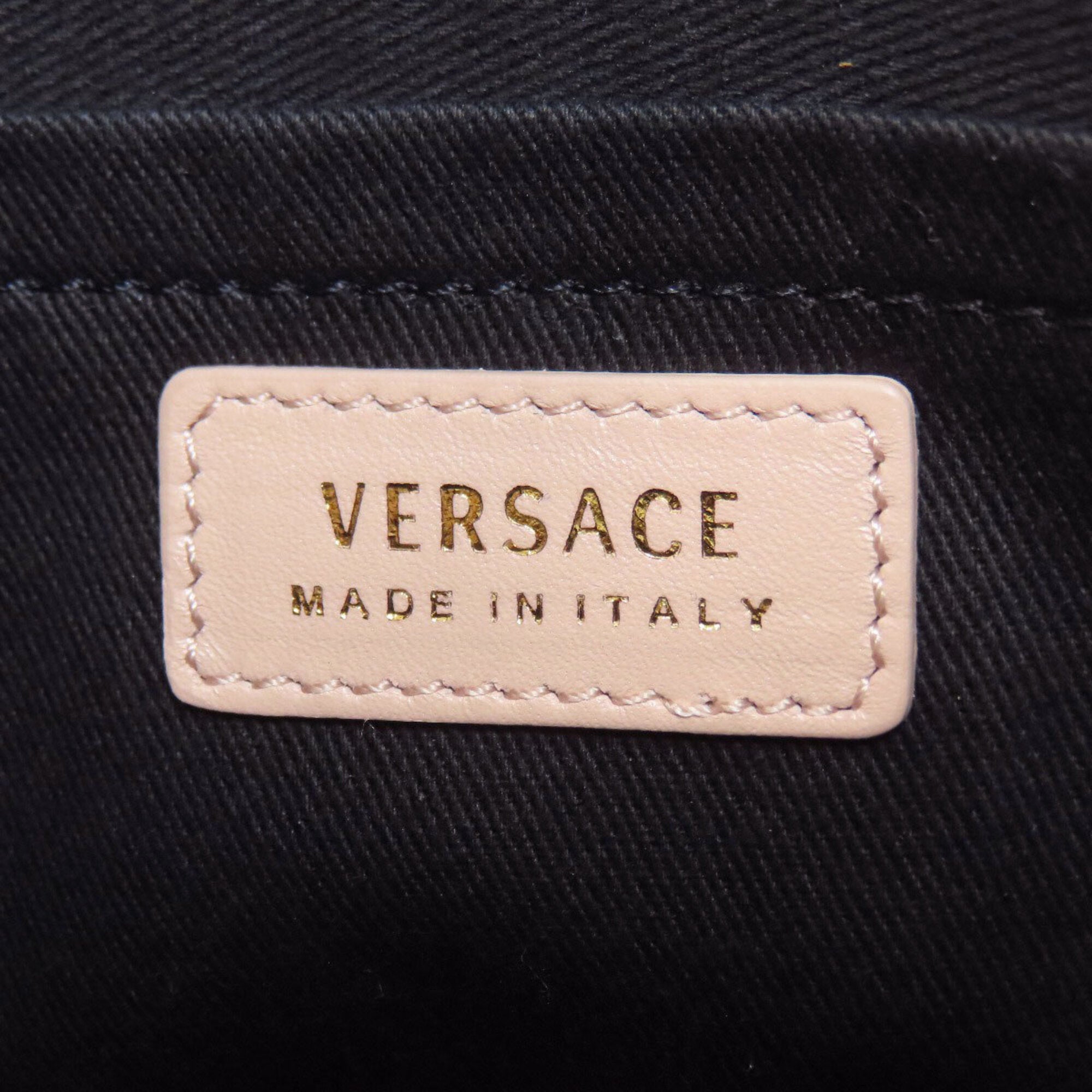 Versace Pink Leather Shoulder Bag (Pre-Owned)