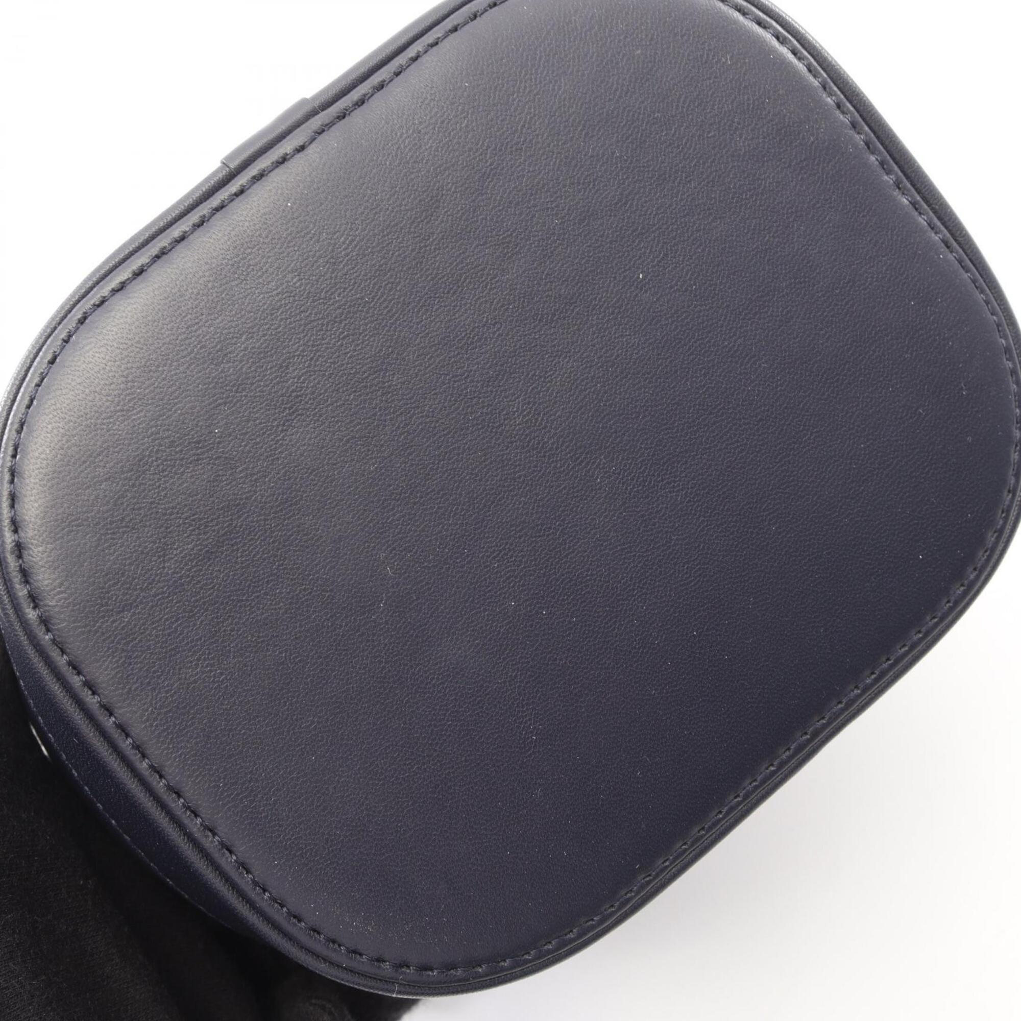 Chanel Navy Leather Handbag (Pre-Owned)