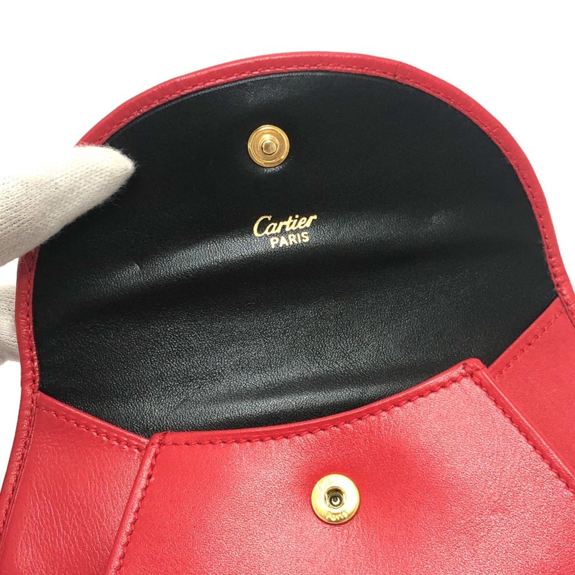 Cartier Red Color Coin Purse/Coin Case (Pre-Owned)