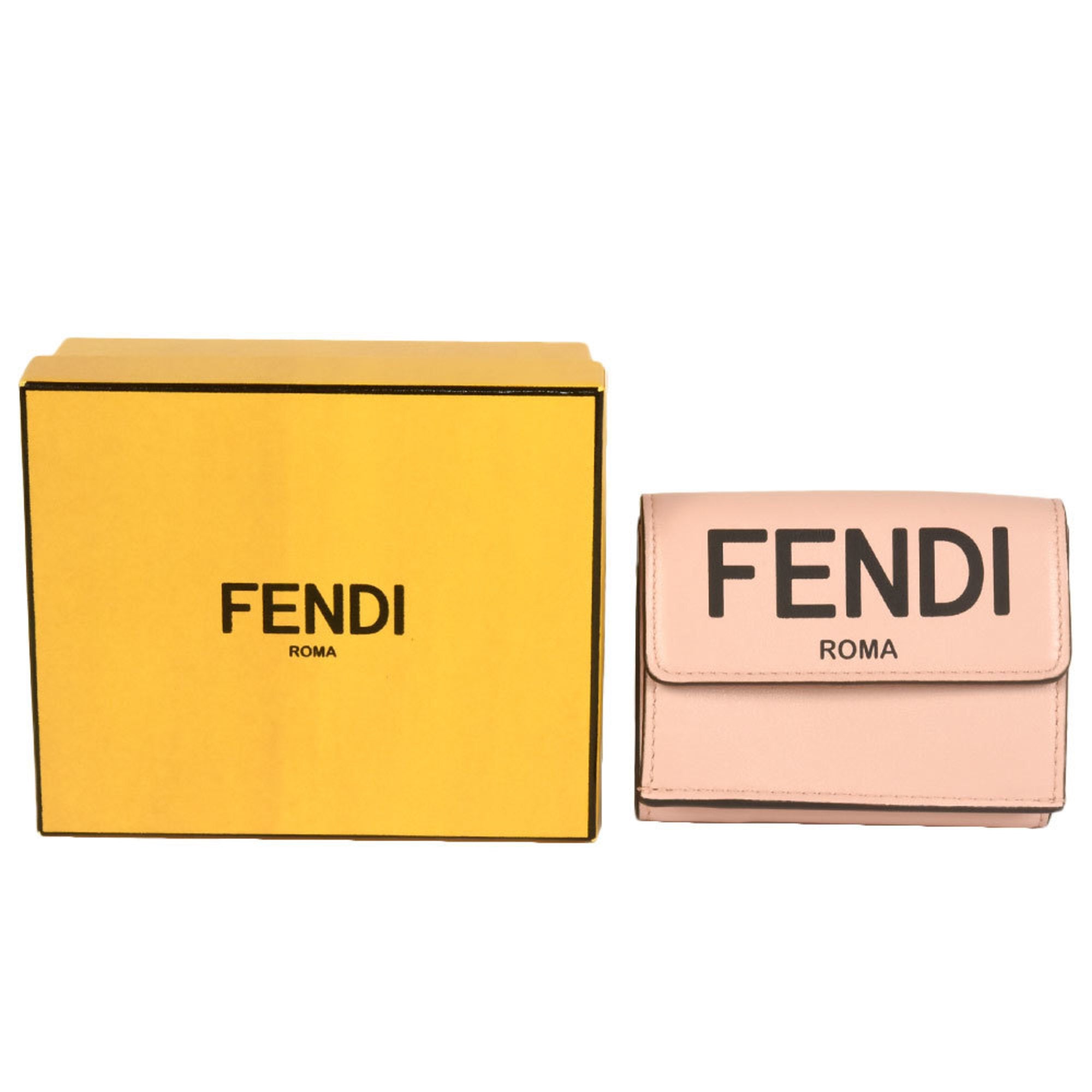 Fendi Pink Leather Wallet (Tri-Fold) (Pre-Owned)