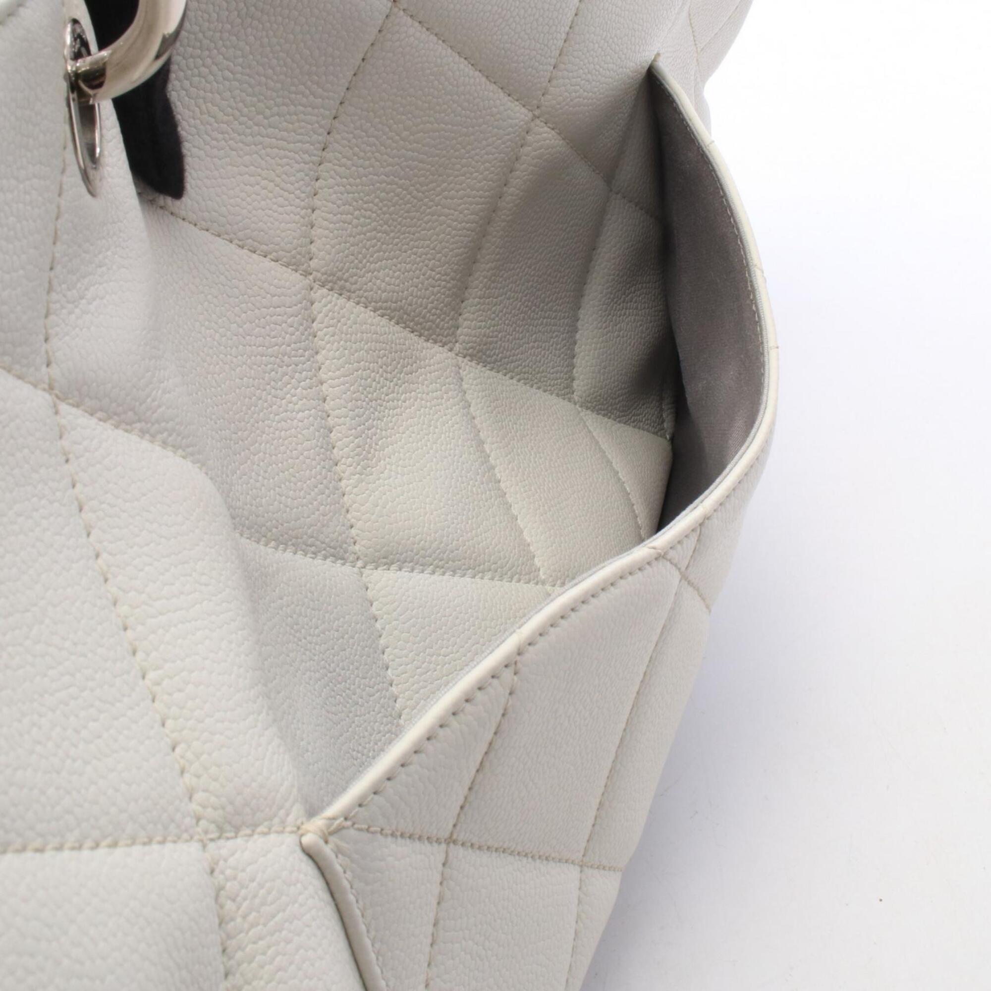 Chanel White Grained Calfskin Handbag Tote Bag (Pre-Owned)
