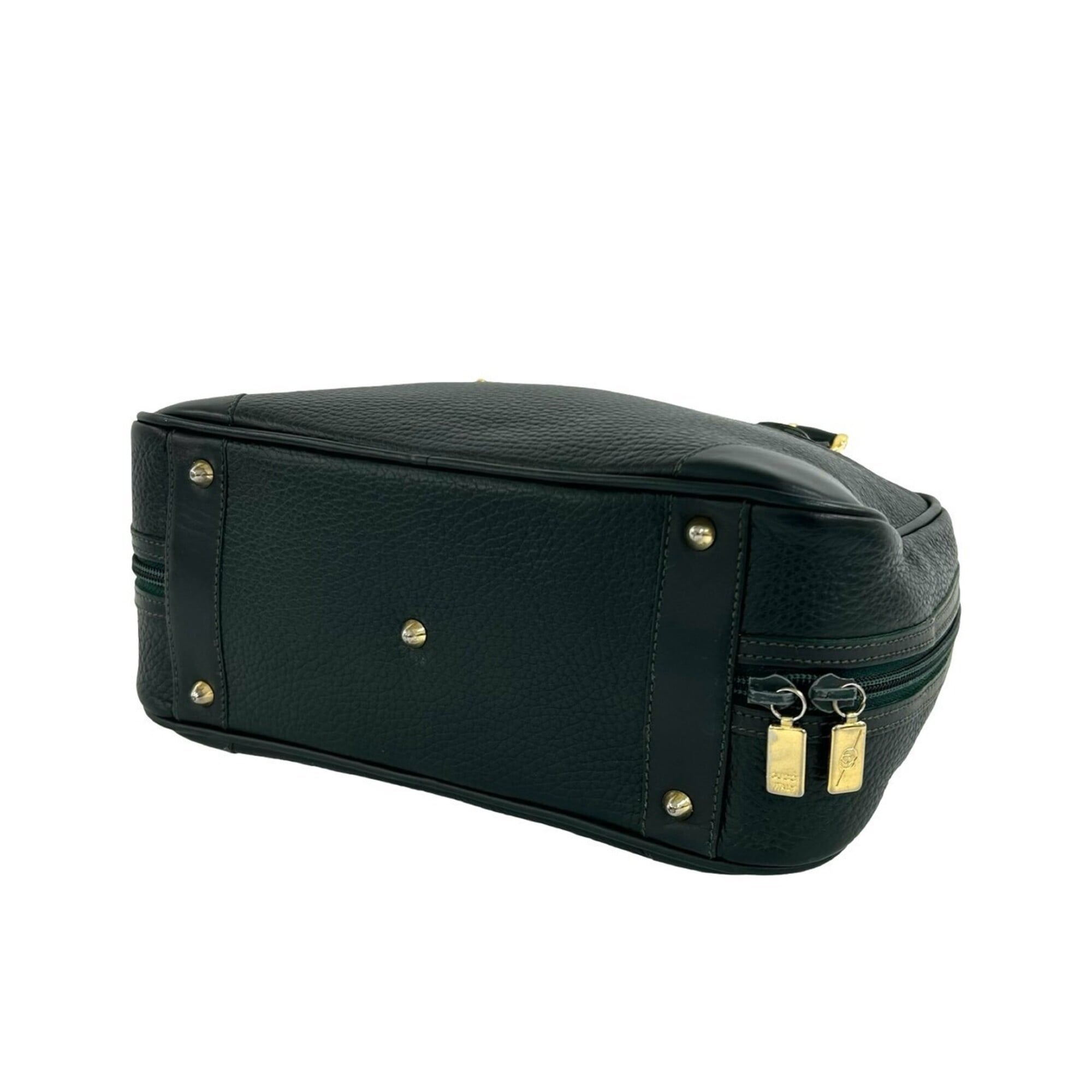 Gucci Green Leather Boston Bag Handbag (Pre-Owned)