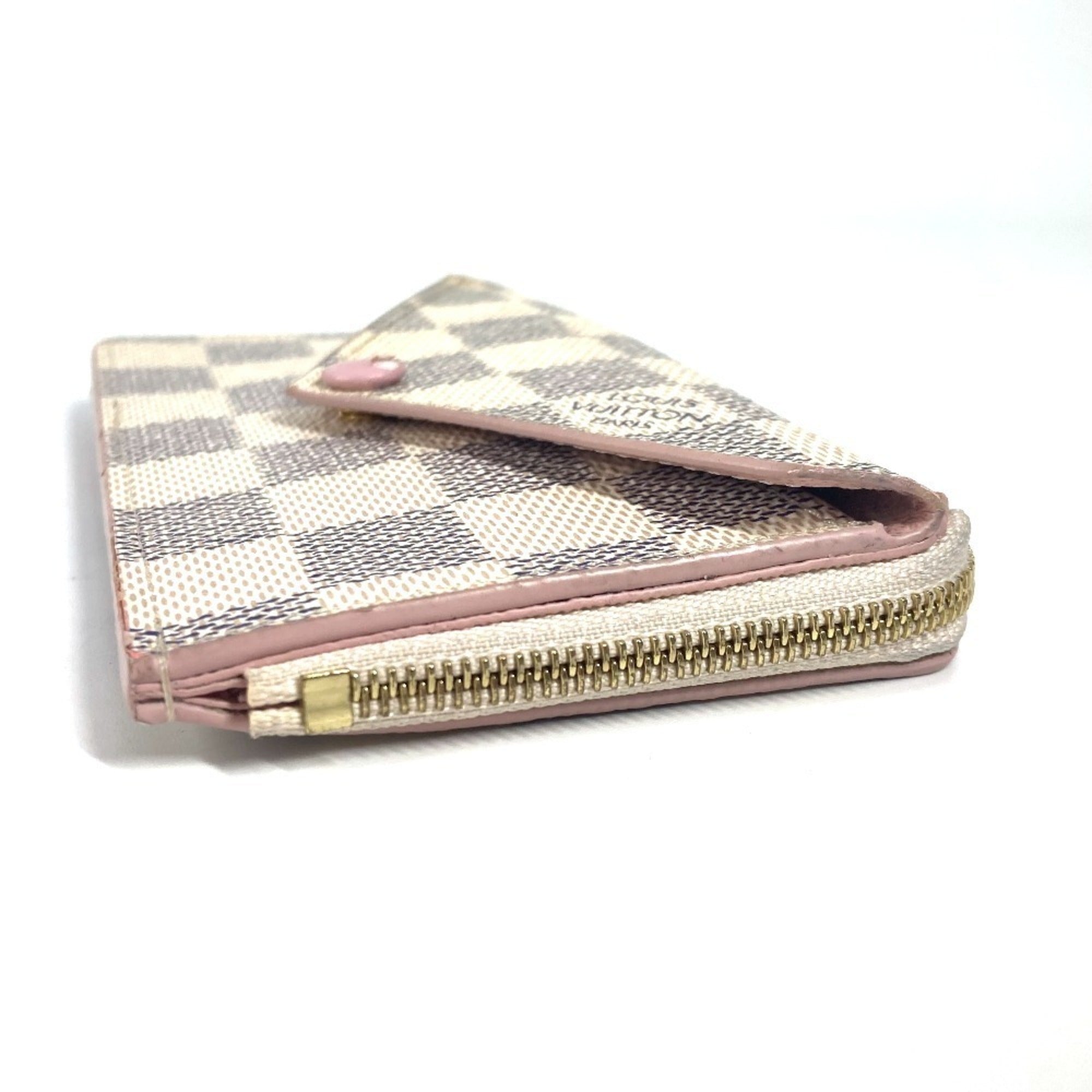 Louis Vuitton Pink White Damier Azur Coin Purse/Coin Case (Pre-Owned)