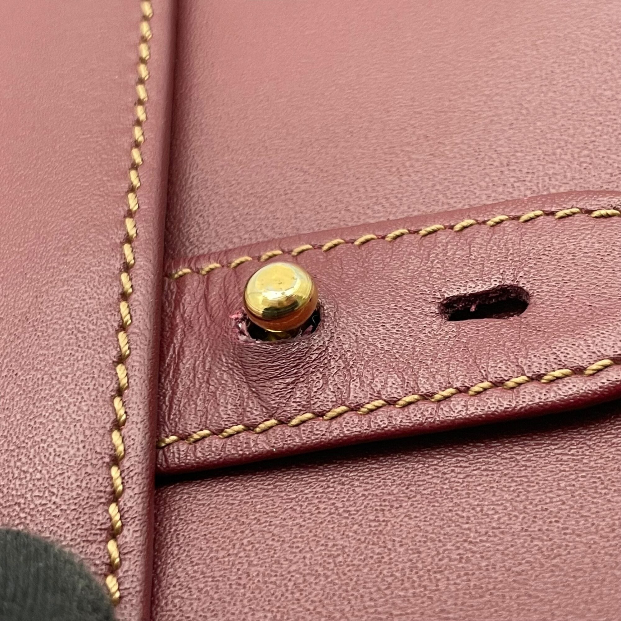 Cartier Bordeaux Leather Clutch Bag Handbag (Pre-Owned)