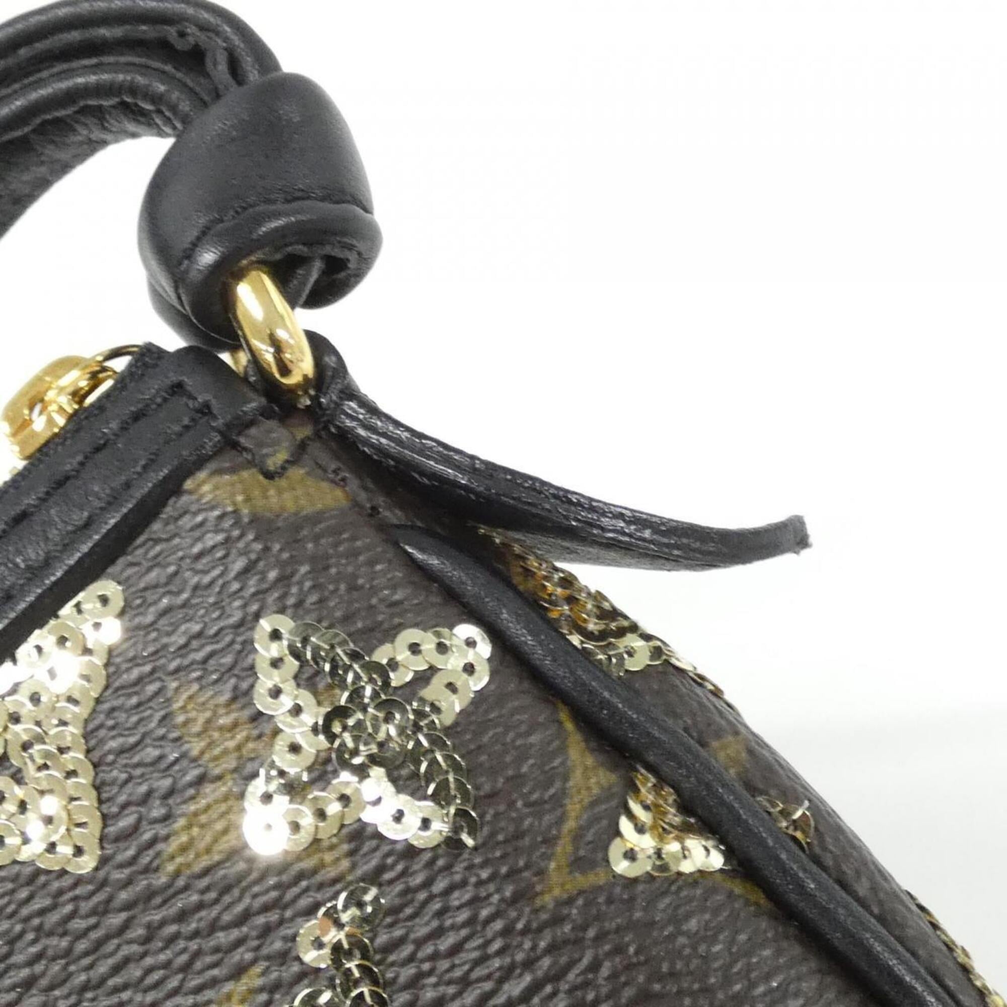 Louis Vuitton Monogram Eclipse Gold Coated Canvas Spangles Pochette Pouch (Pre-Owned)