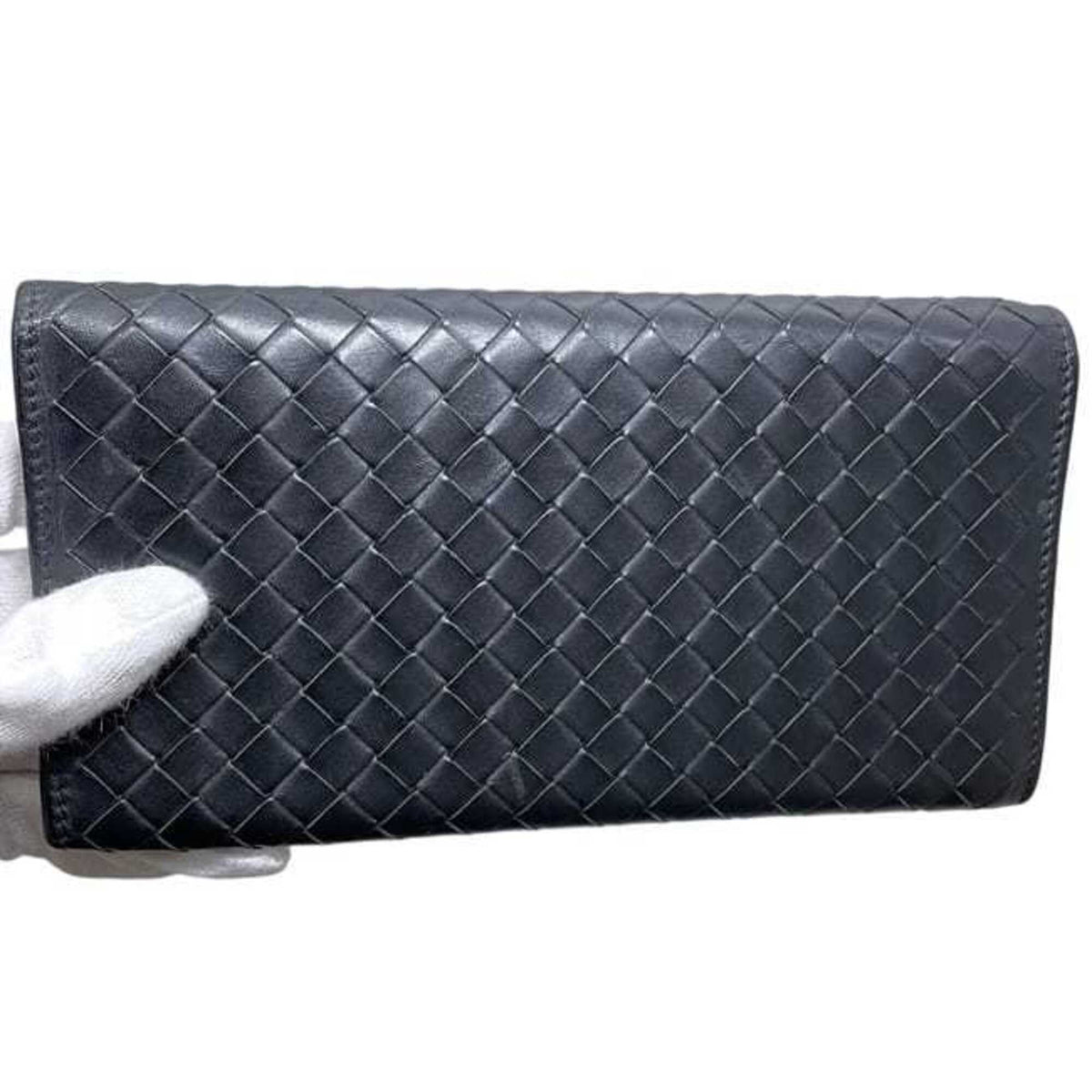 Bottega Veneta Black Intrecciato Long Wallet (Bi-Fold) (Pre-Owned)