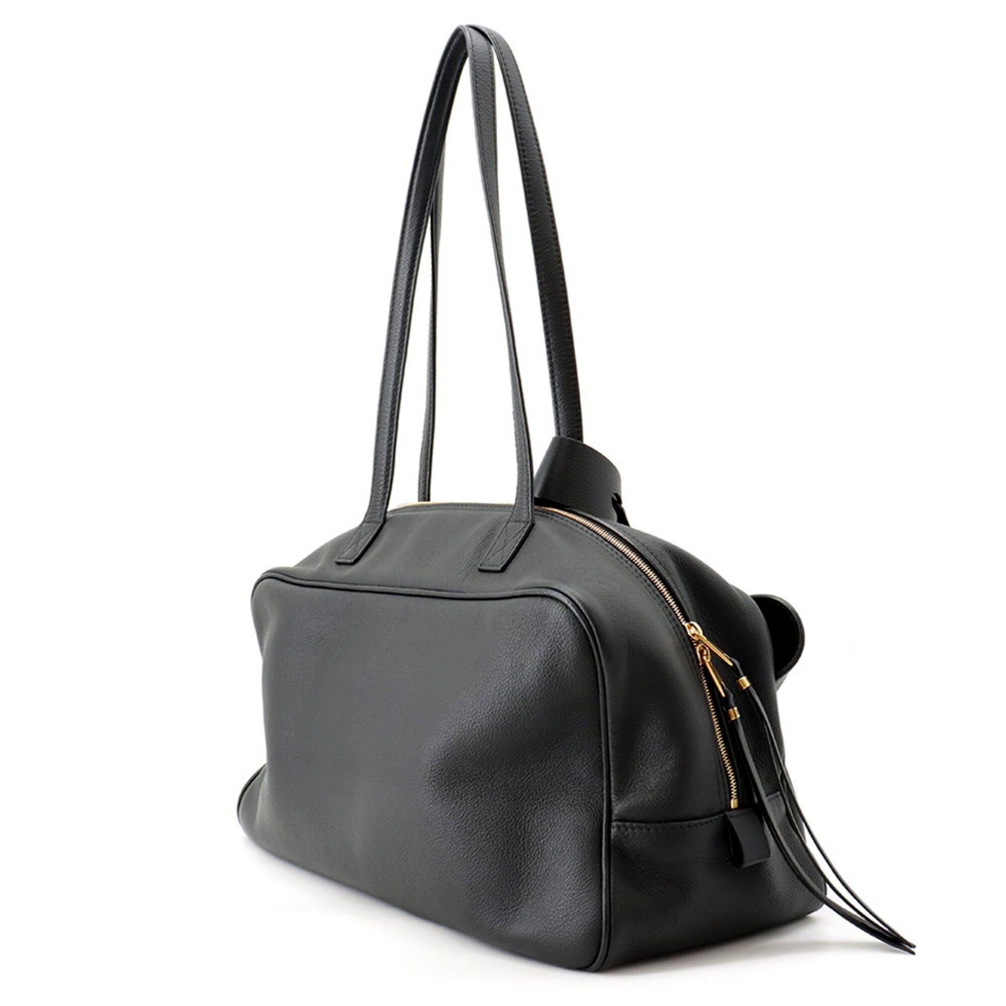 Balenciaga Black Leather Handbag Shoulder Bag (Pre-Owned)