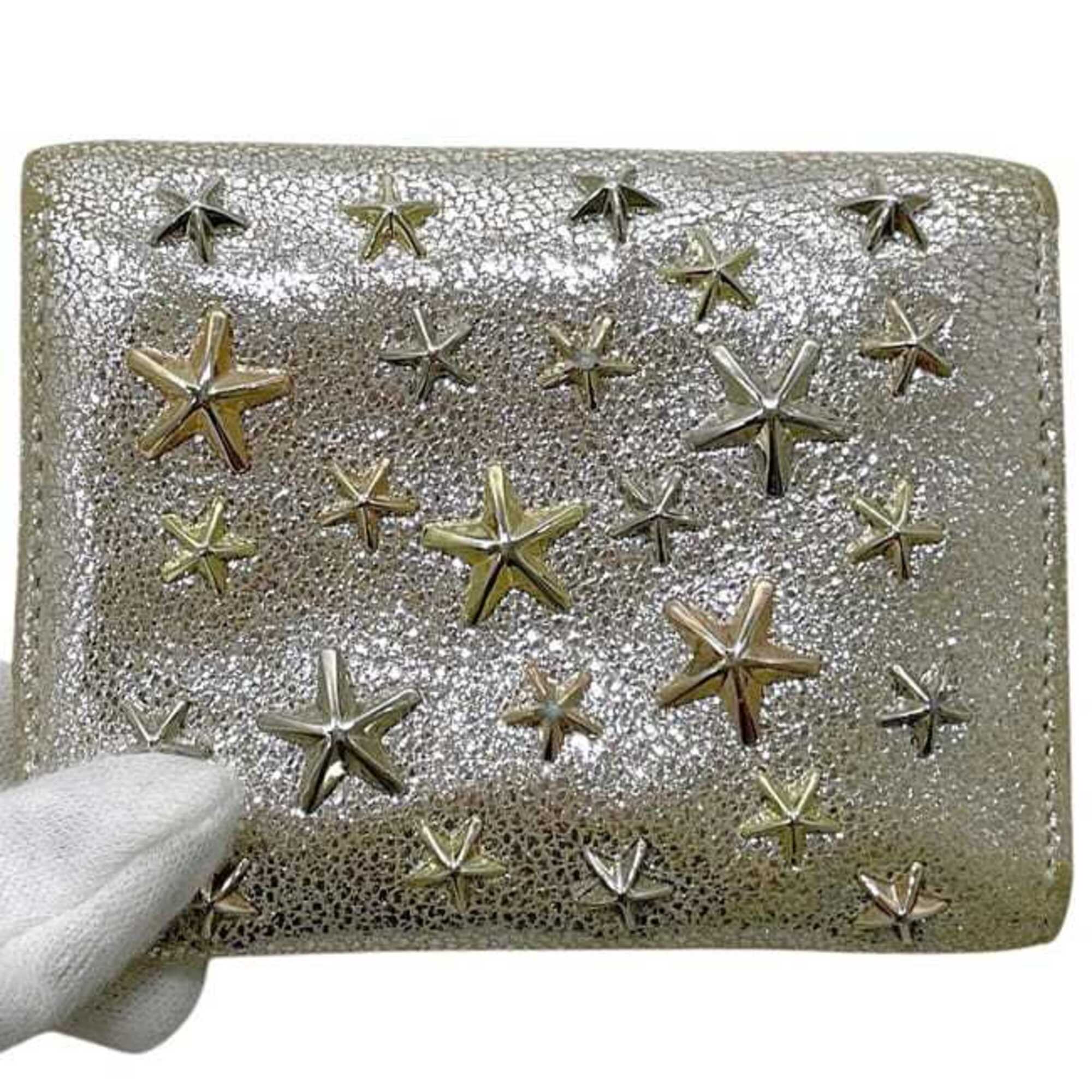 Jimmy Choo Gold Leather Wallet (Tri-Fold) (Pre-Owned)