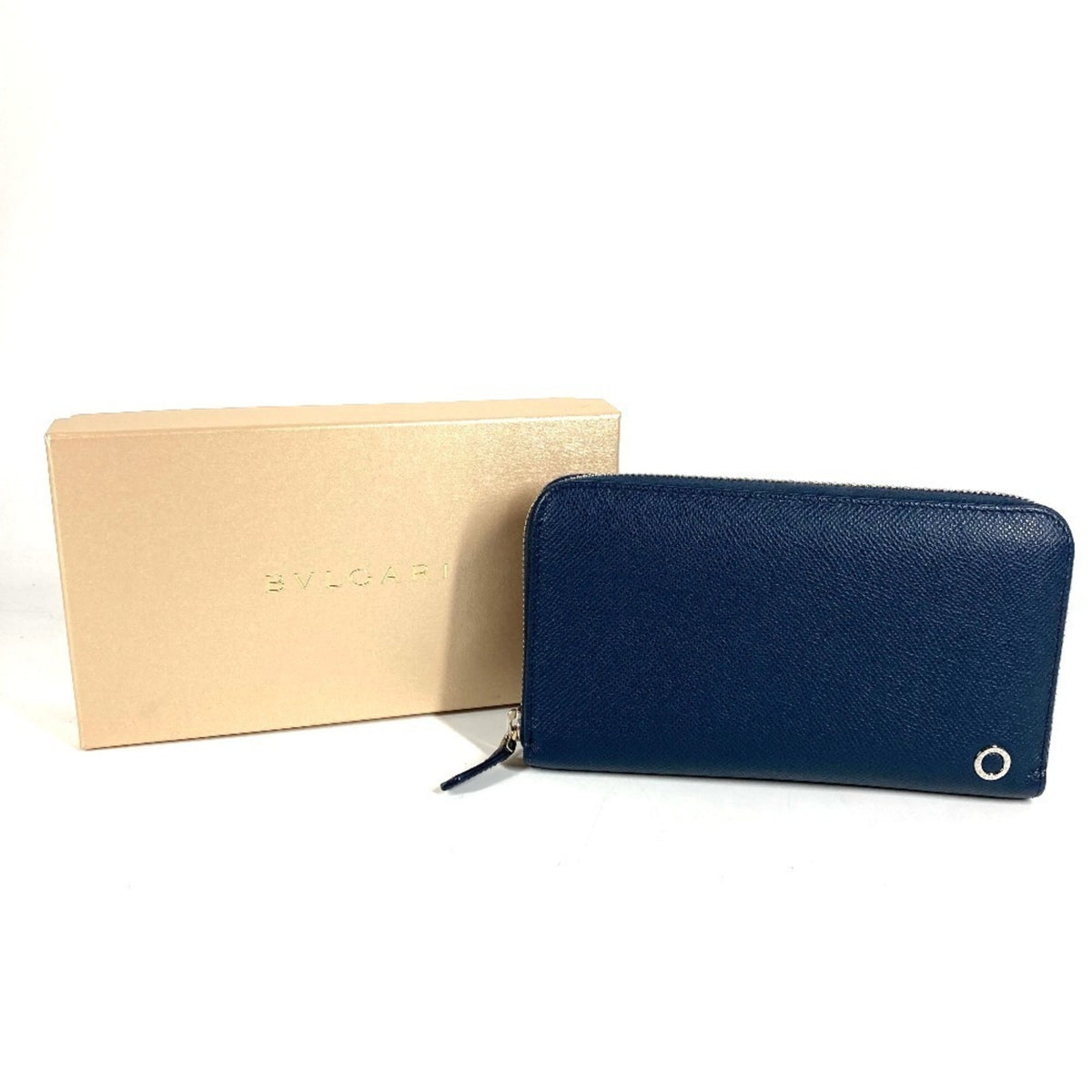 Bvlgari Blue Leather Long Wallet (Bi-Fold) (Pre-Owned)