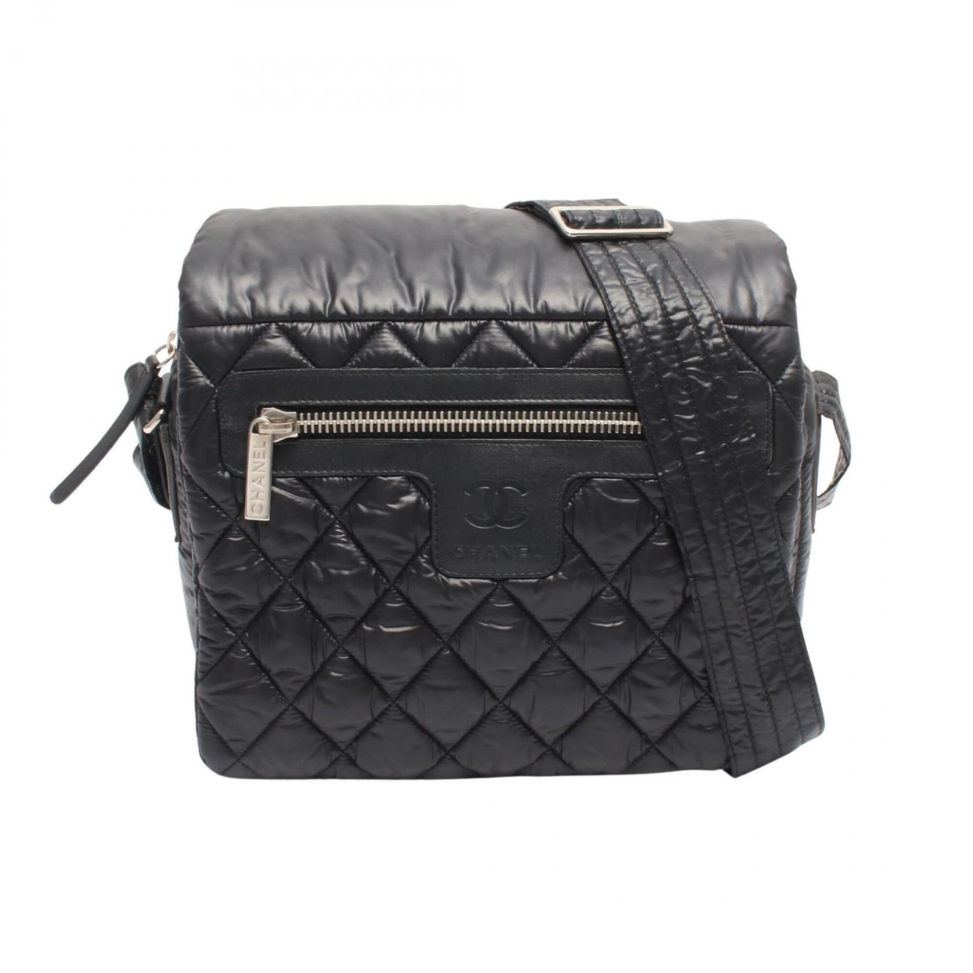 Chanel Coco Cocoon Black Nylon Leather Handbag Shoulder Bag (Pre-Owned)