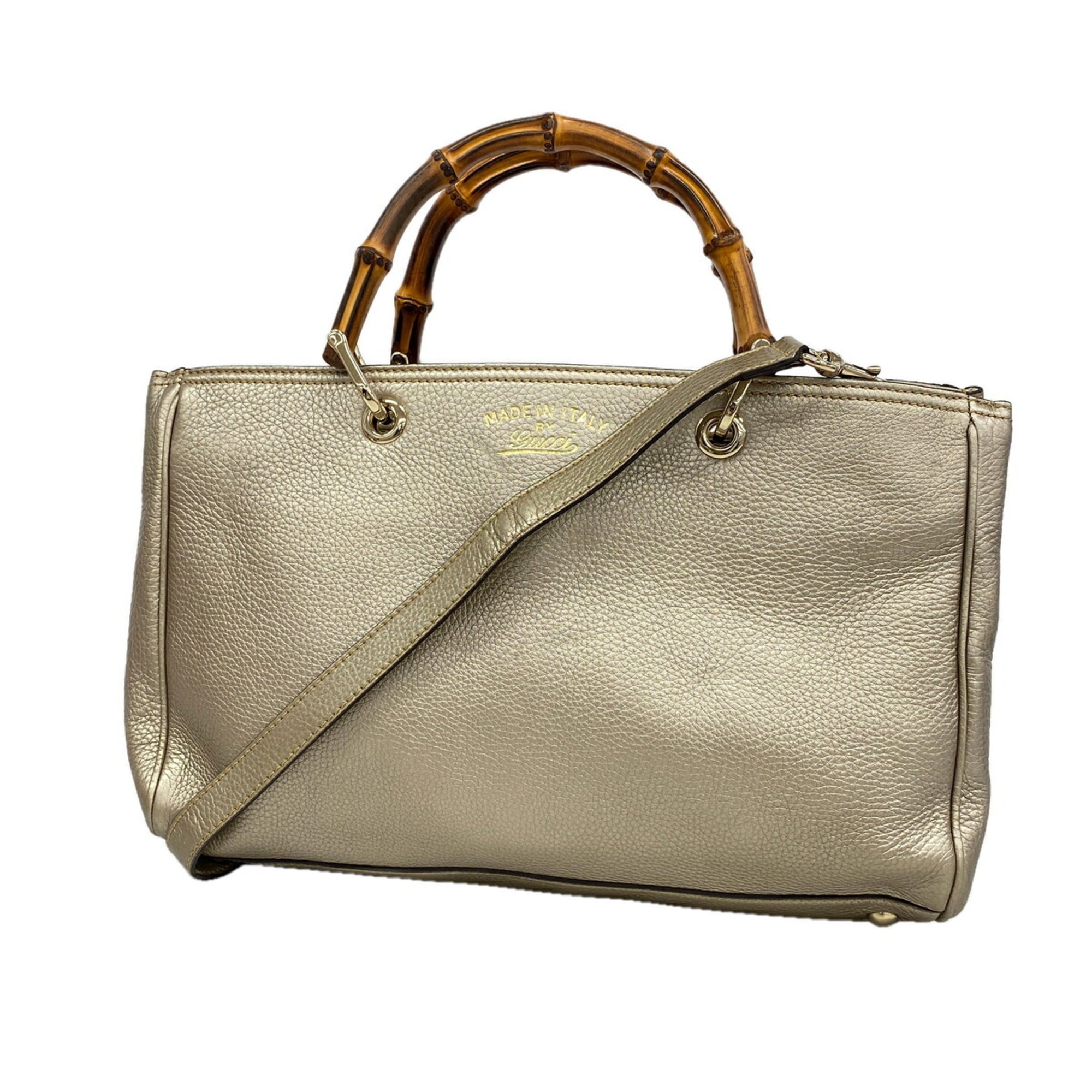 Gucci Silver Leather Handbag (Pre-Owned)