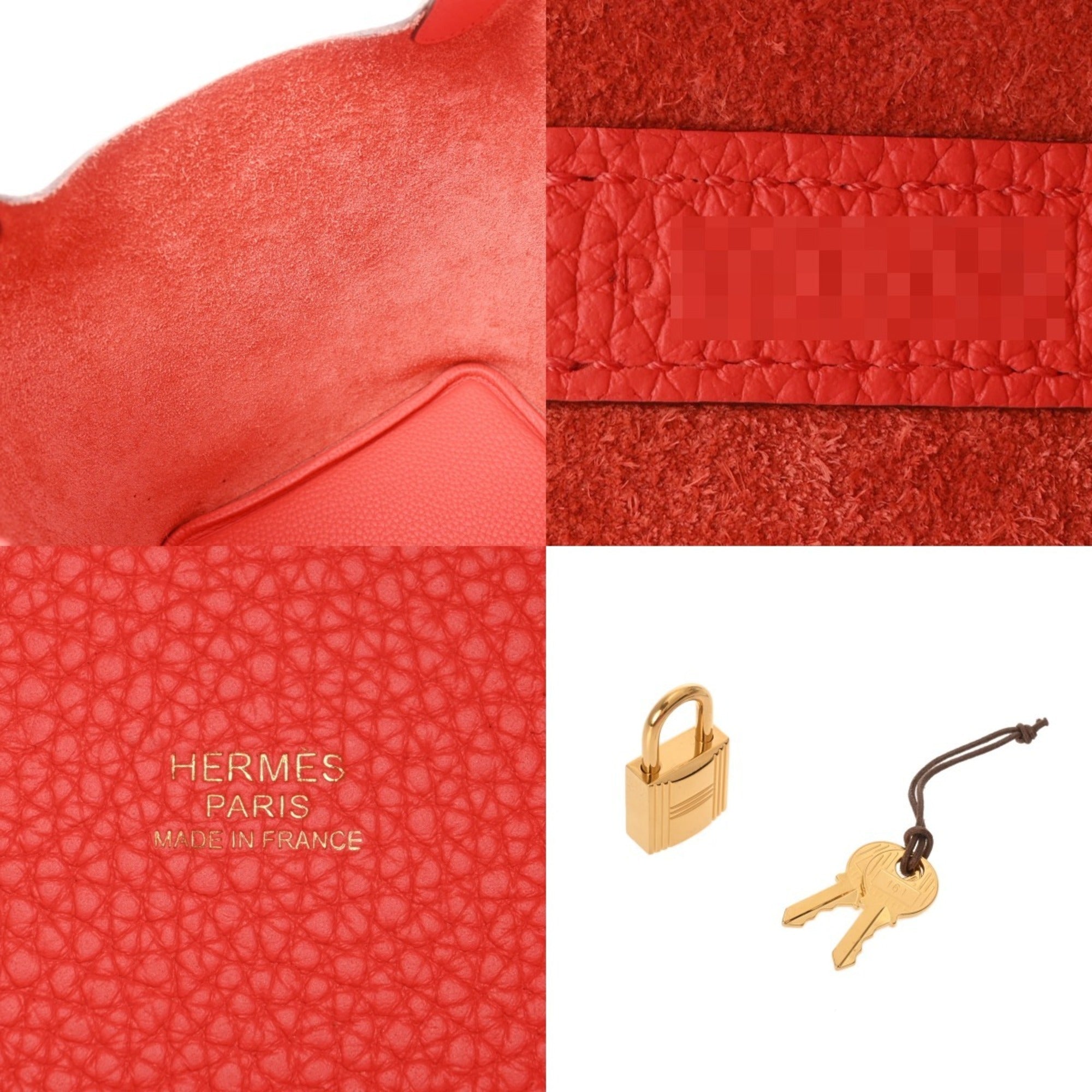Hermes Gold Taurillon Clemence Leather Handbag (Pre-Owned)