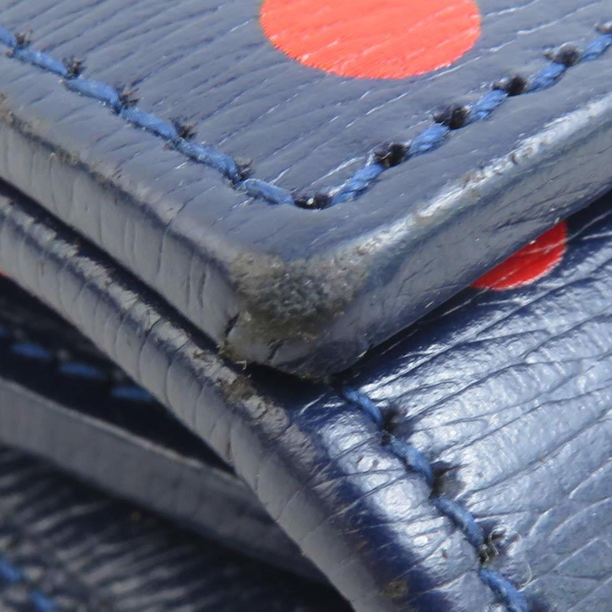 Gucci Navy Red Color Leather Wallet (Bi-Fold) (Pre-Owned)
