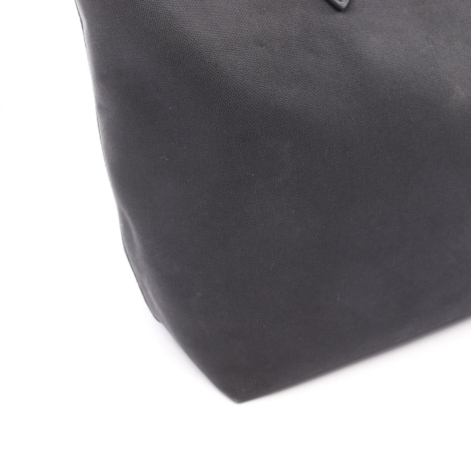 Prada Black Canvas Leather Tote Bag (Pre-Owned)