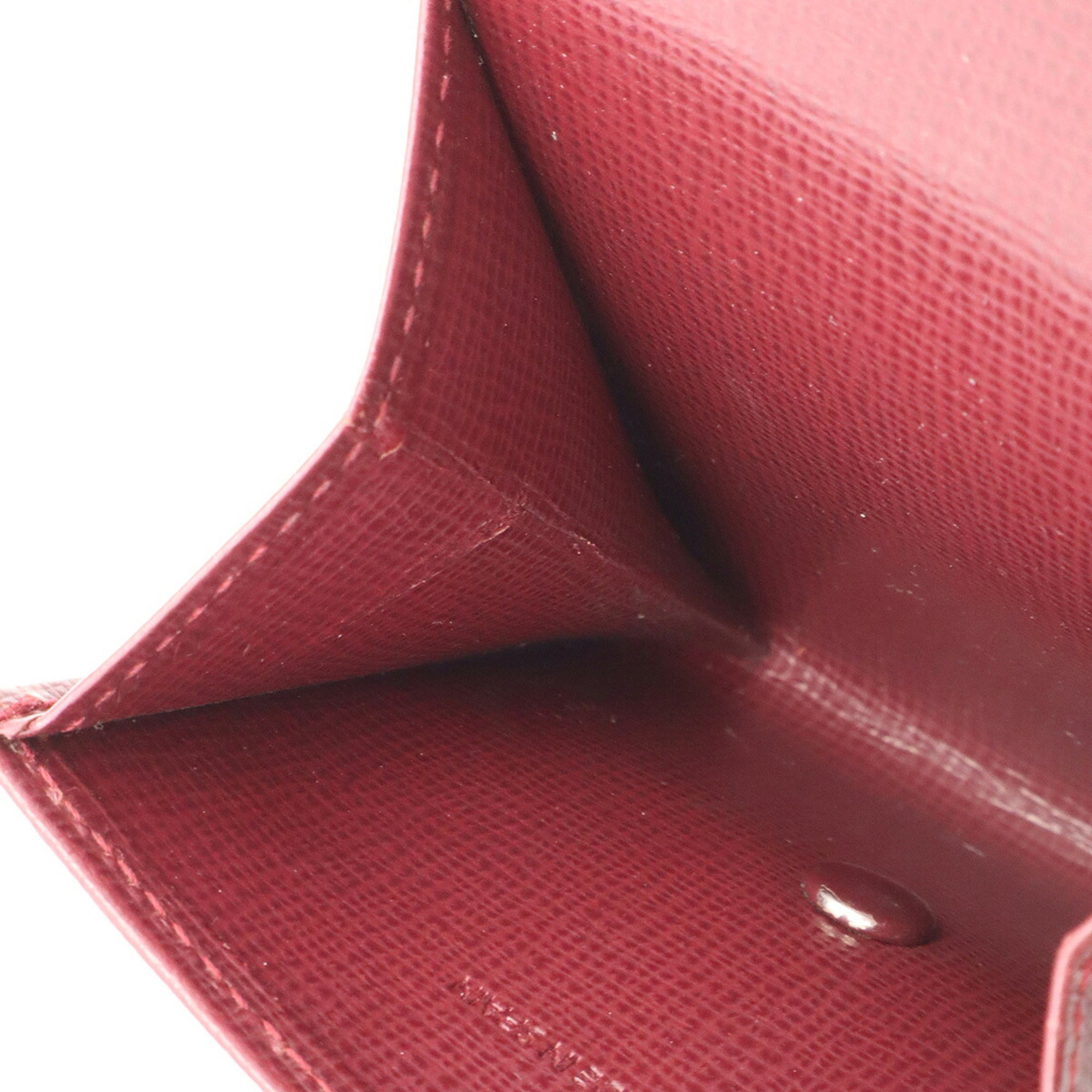Cartier Bordeaux Leather Coin Purse/Coin Case (Pre-Owned)