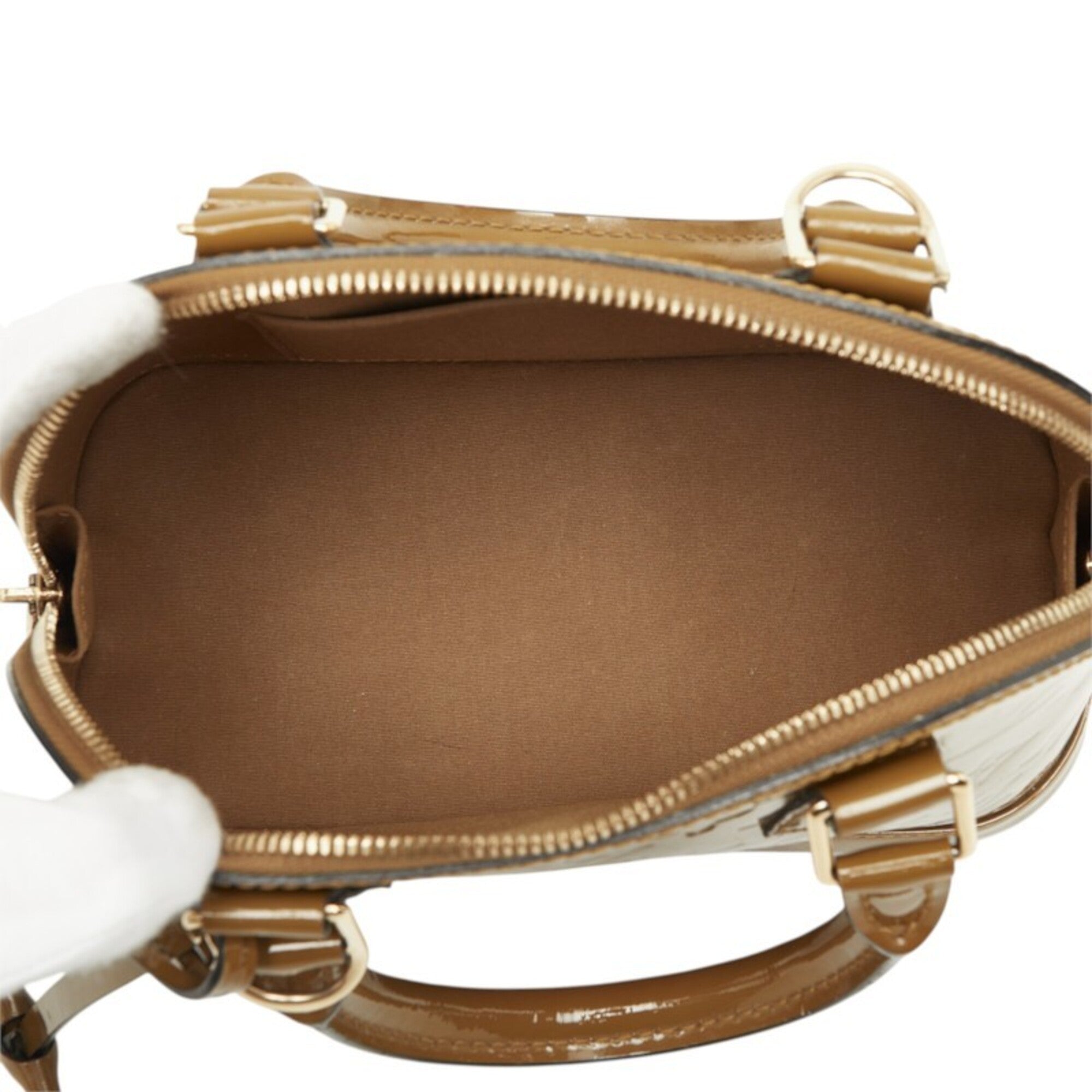 Louis Vuitton Brown Olive Patent Leather Handbag Shoulder Bag (Pre-Owned)