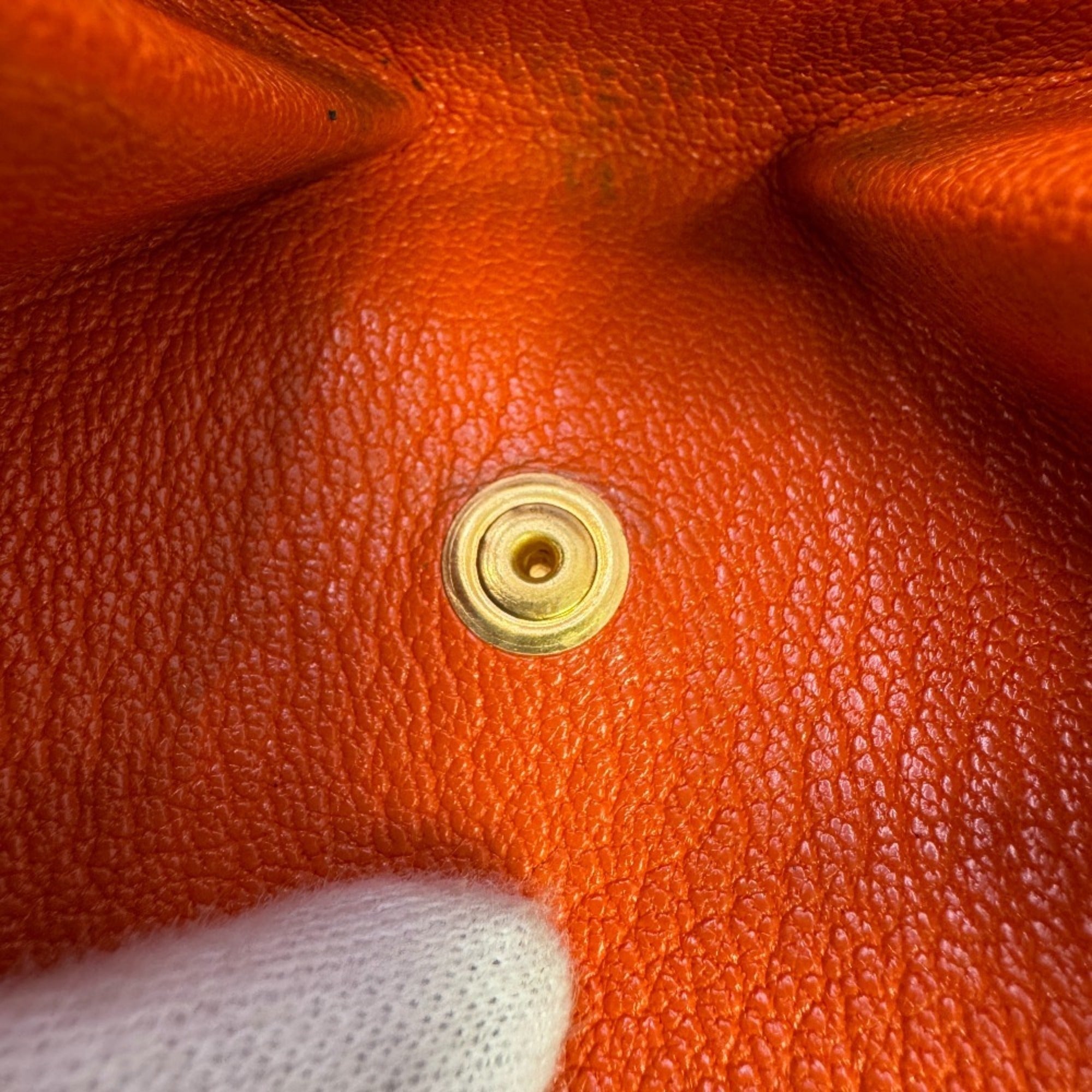 Hermes Orange Leather Coin Purse/Coin Case (Pre-Owned)